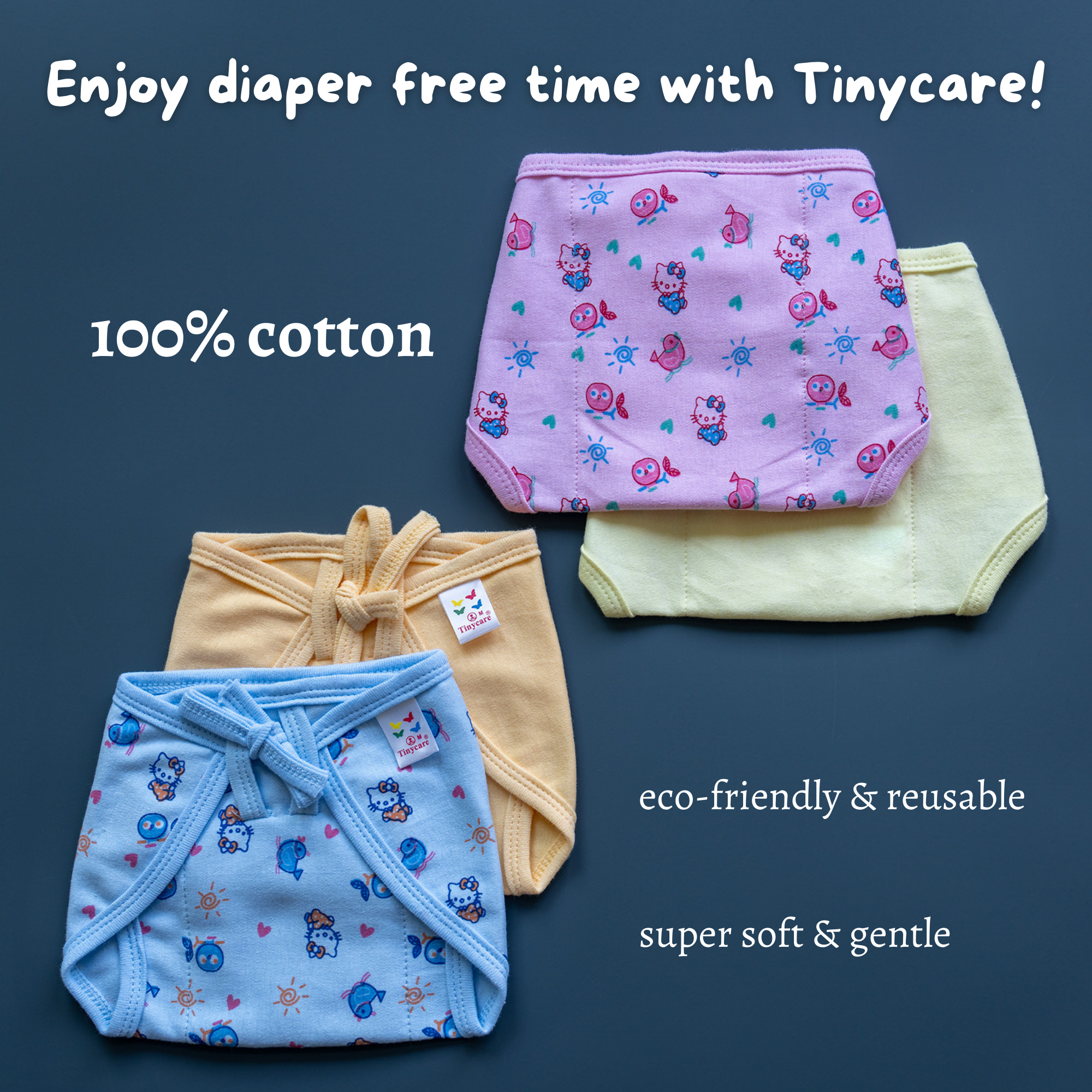 Tinycare Super Soft Knitted Color Printed Basic Langot with strings
