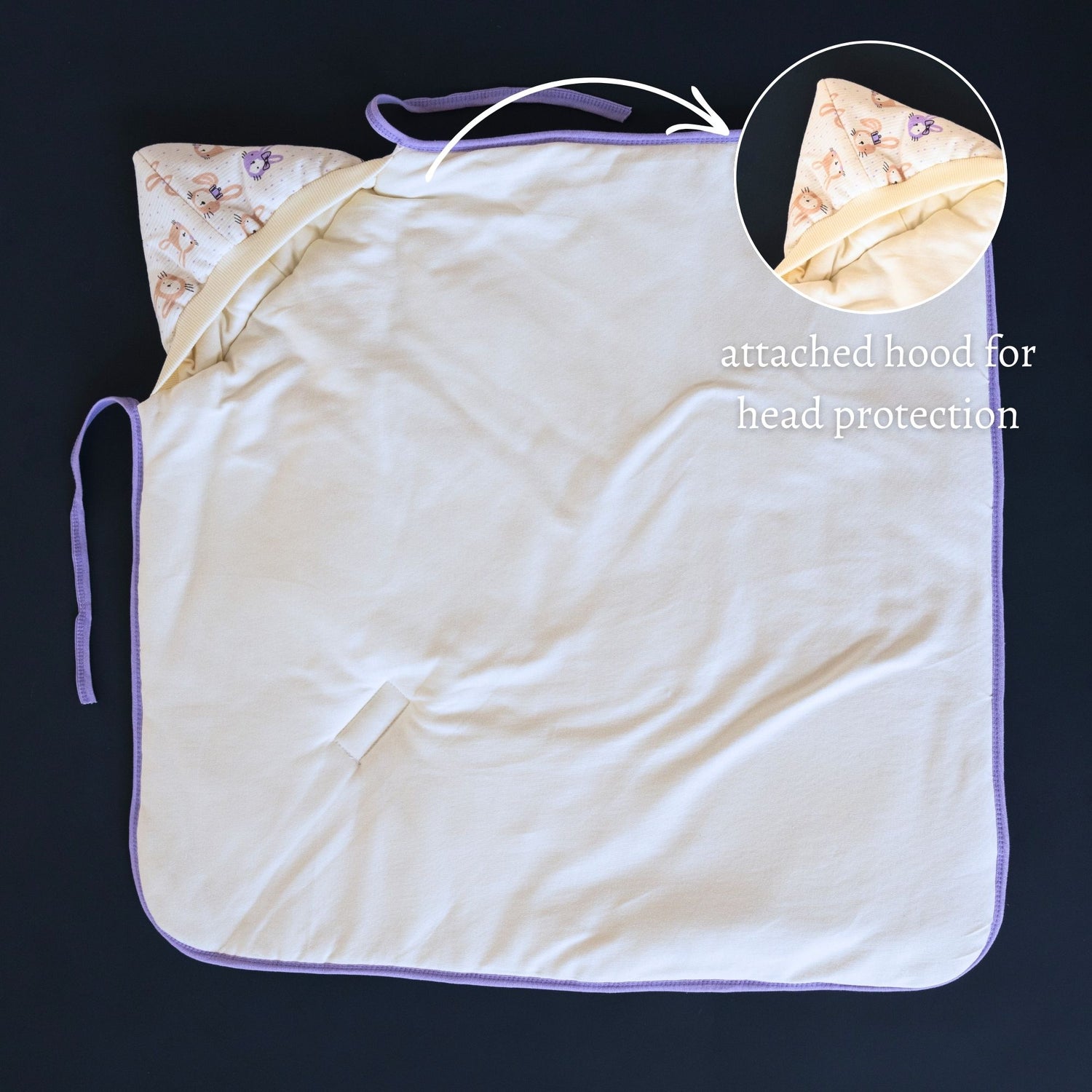 Tinycare Hooded bunny Print Cotton Baby Wrapper
