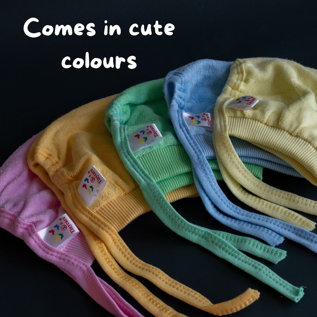 TinyCare Breathable Terry Baby Caps (Pack Of 3)