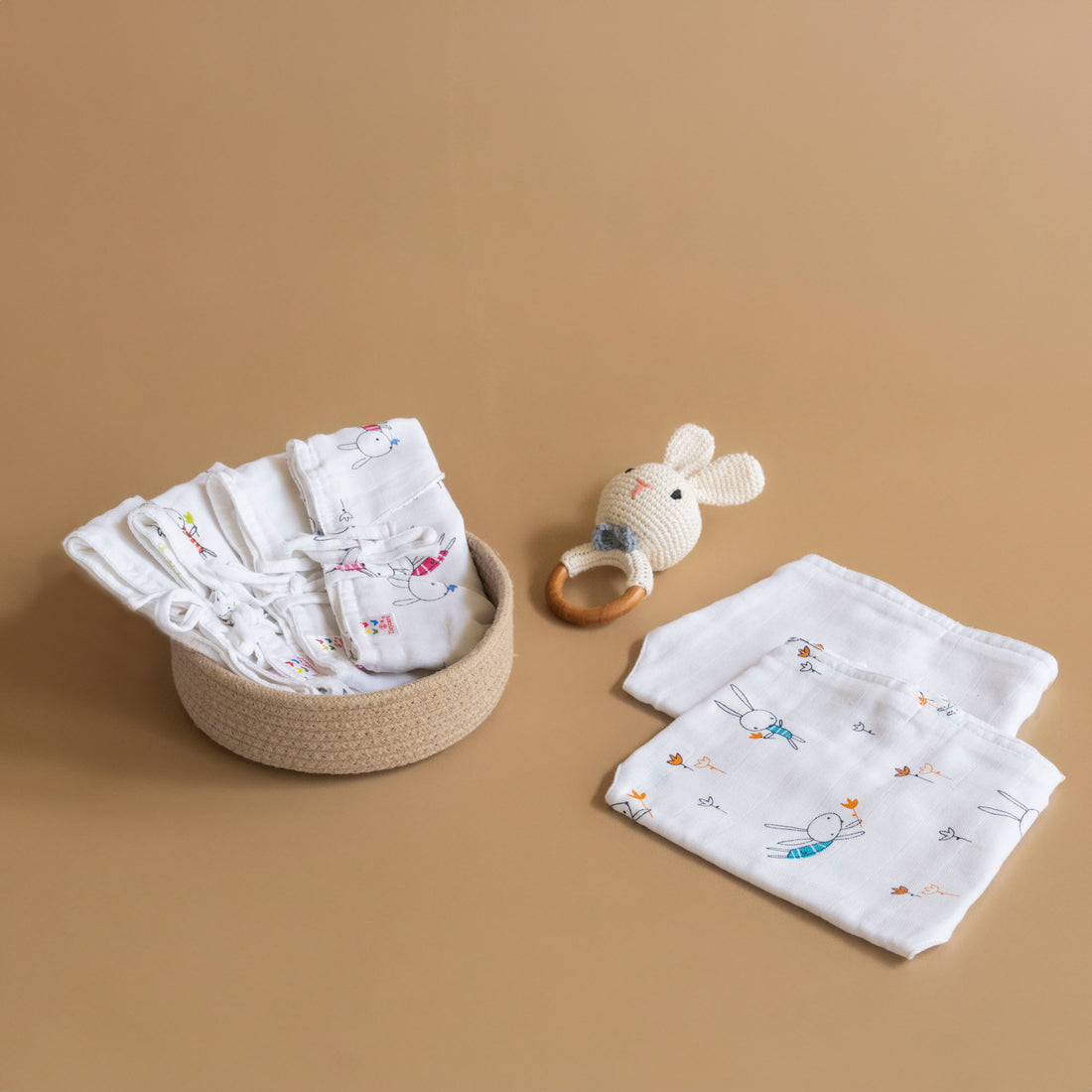 Tinycare White Printed Muslin drawstring Basic Langot