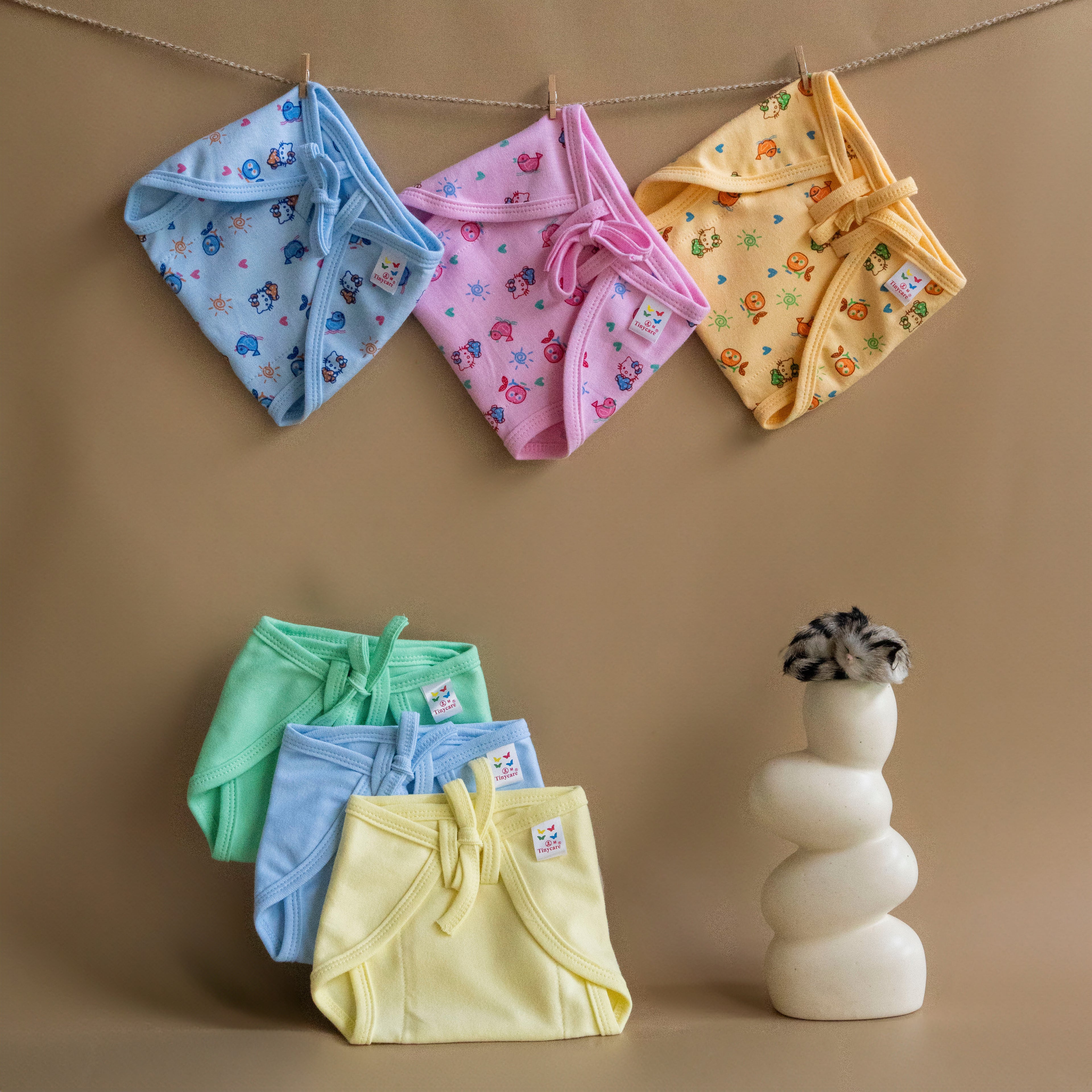 Tinycare Super Soft Knitted Color Printed Basic Langot with strings