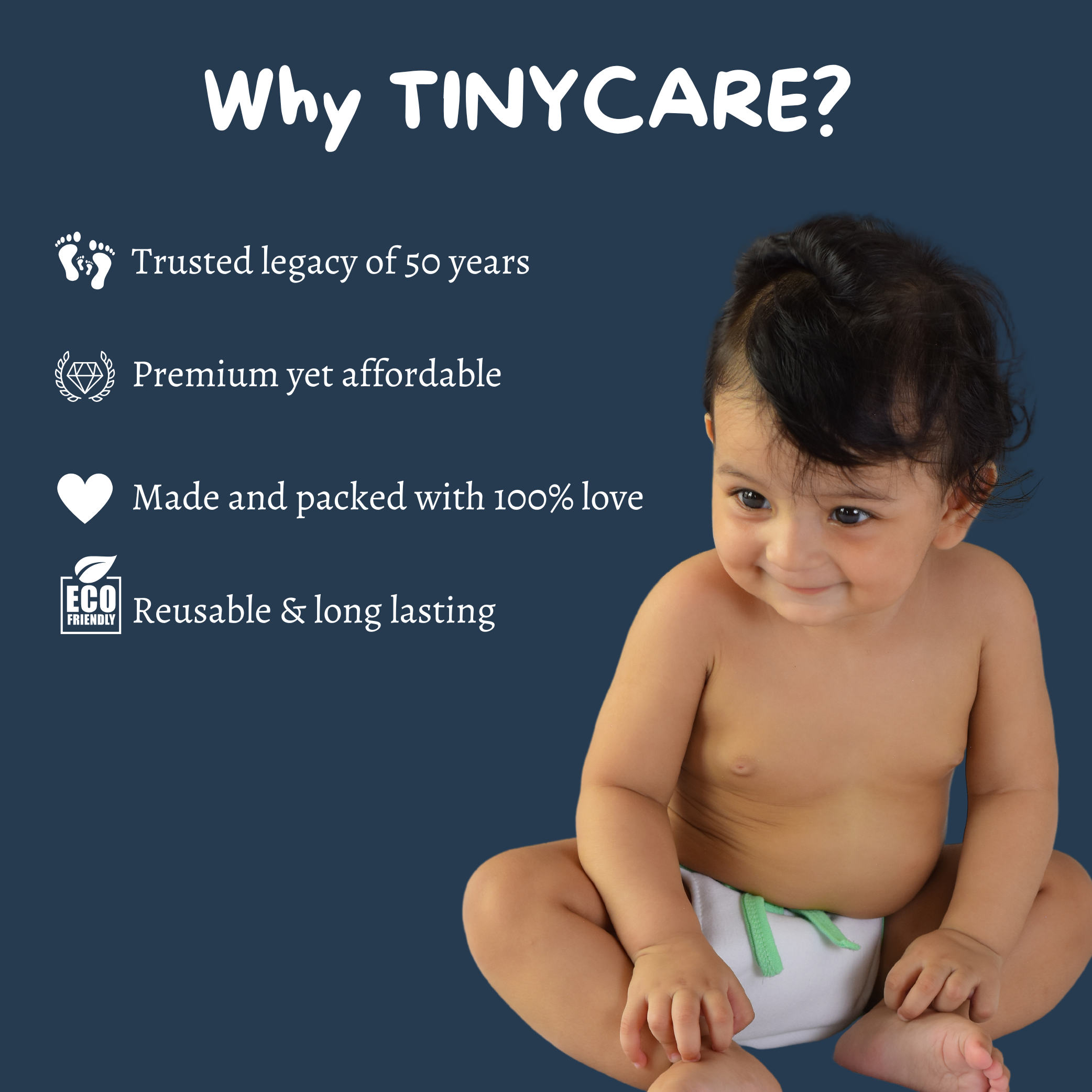 Tinycare Premium Leakproof with quick dry pad Nappy