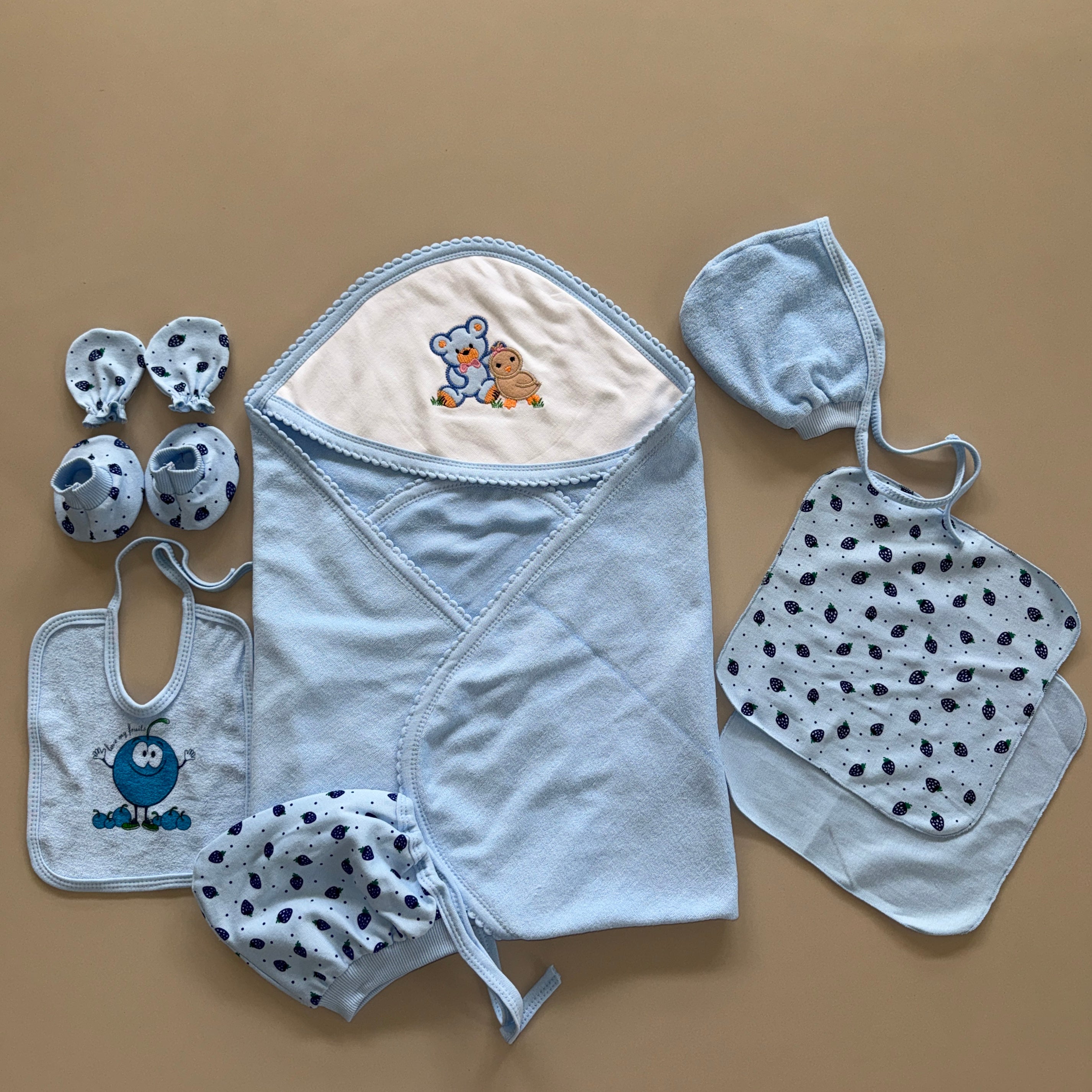 Tinycare 8‑in‑1 Baby Essentials Bundle – Softness & Care by Tinycare ( pack of 8 )