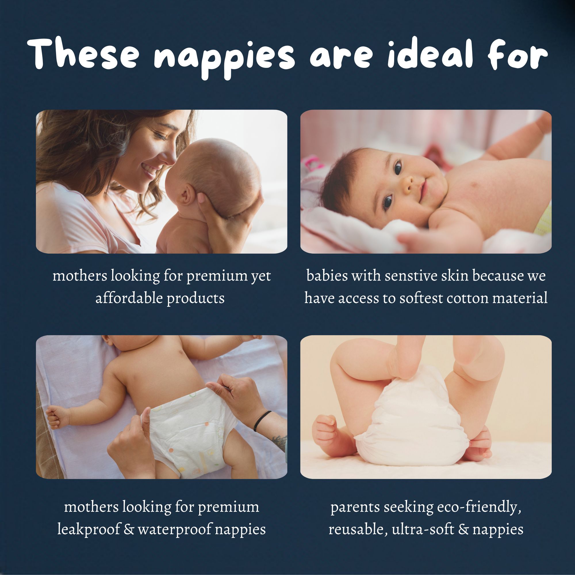 Tinycare Premium Leakproof with quick dry pad Nappy