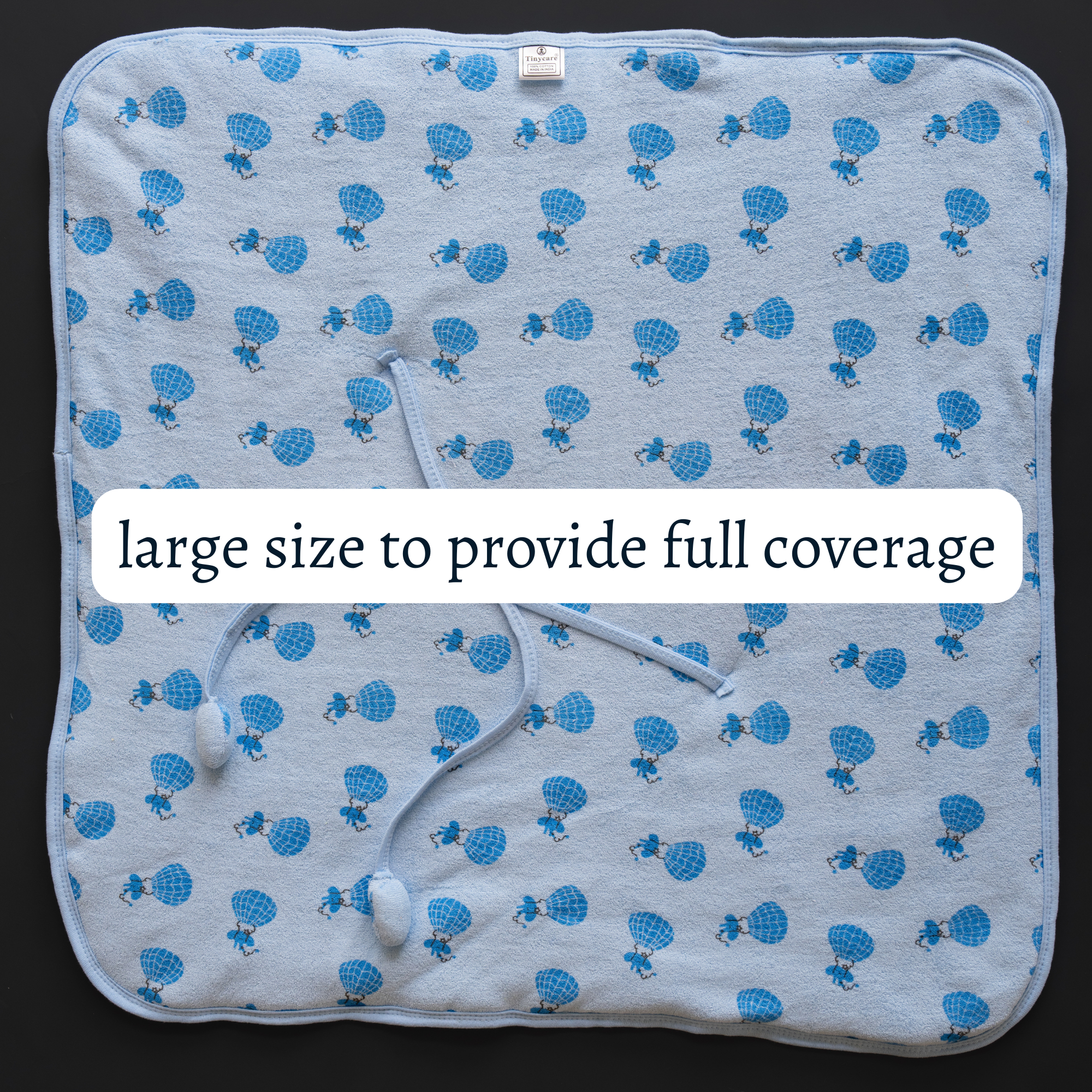 Tinycare Parachute Color Print Hooded Terry Baby Wrapper
