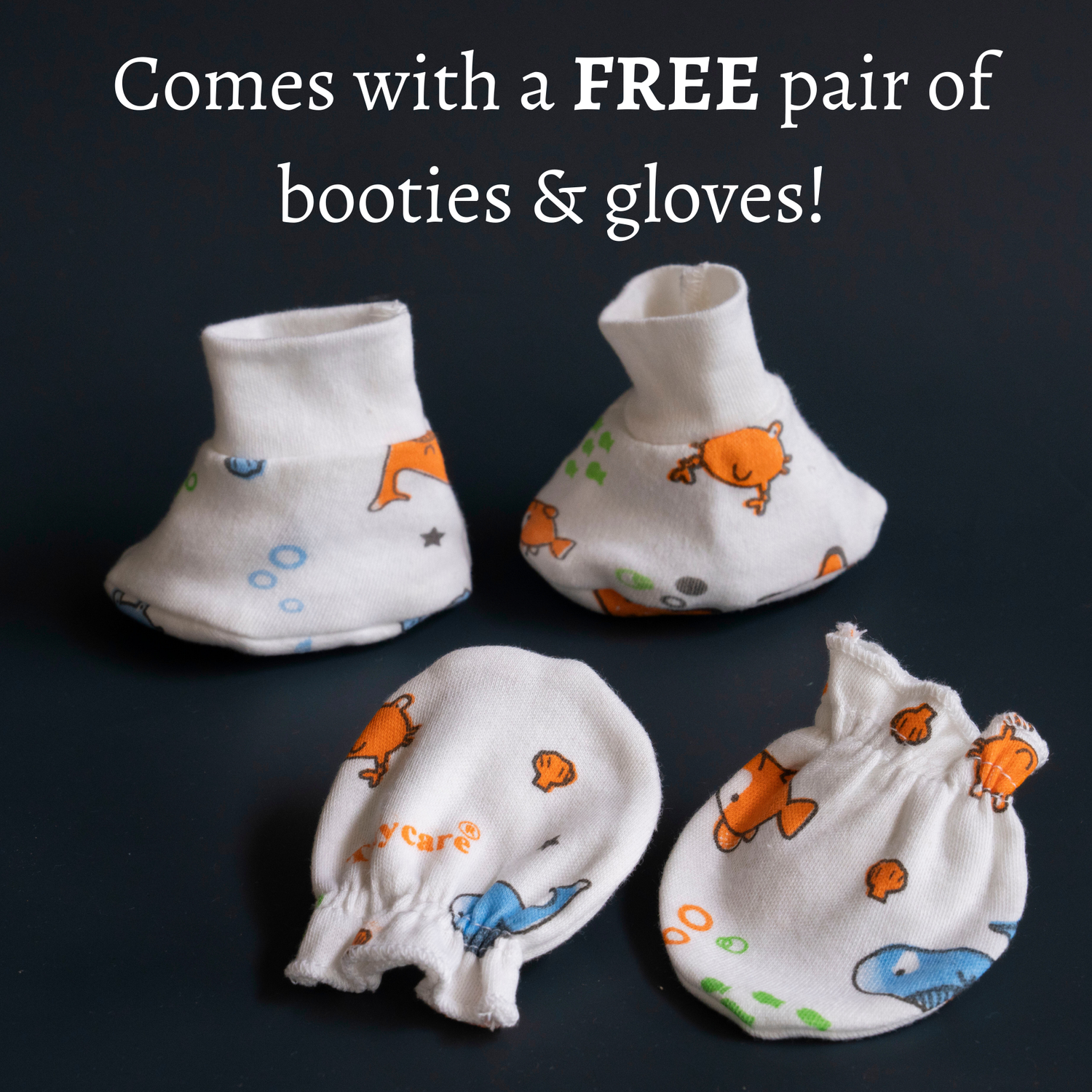 Tinycare Hooded bunny Print Cotton Baby Wrapper