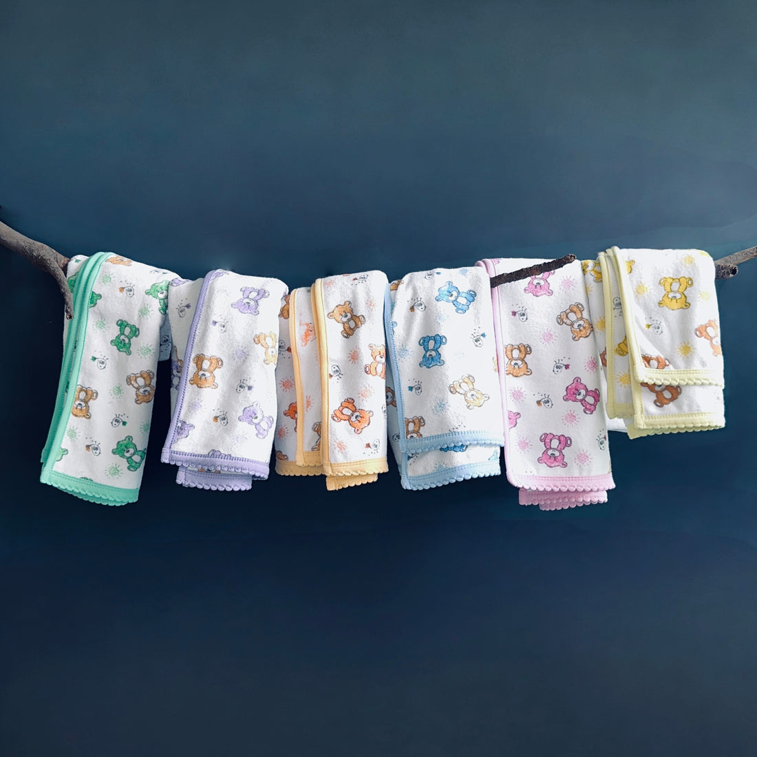 Baby Towel (Double layer Terry)white printed