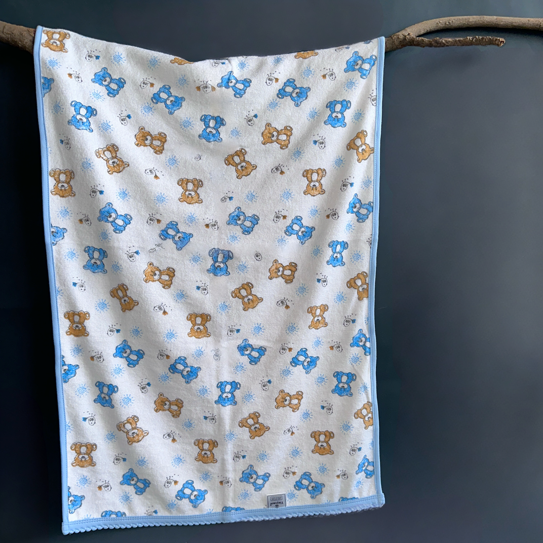 Baby Towel (Double layer Terry)white printed