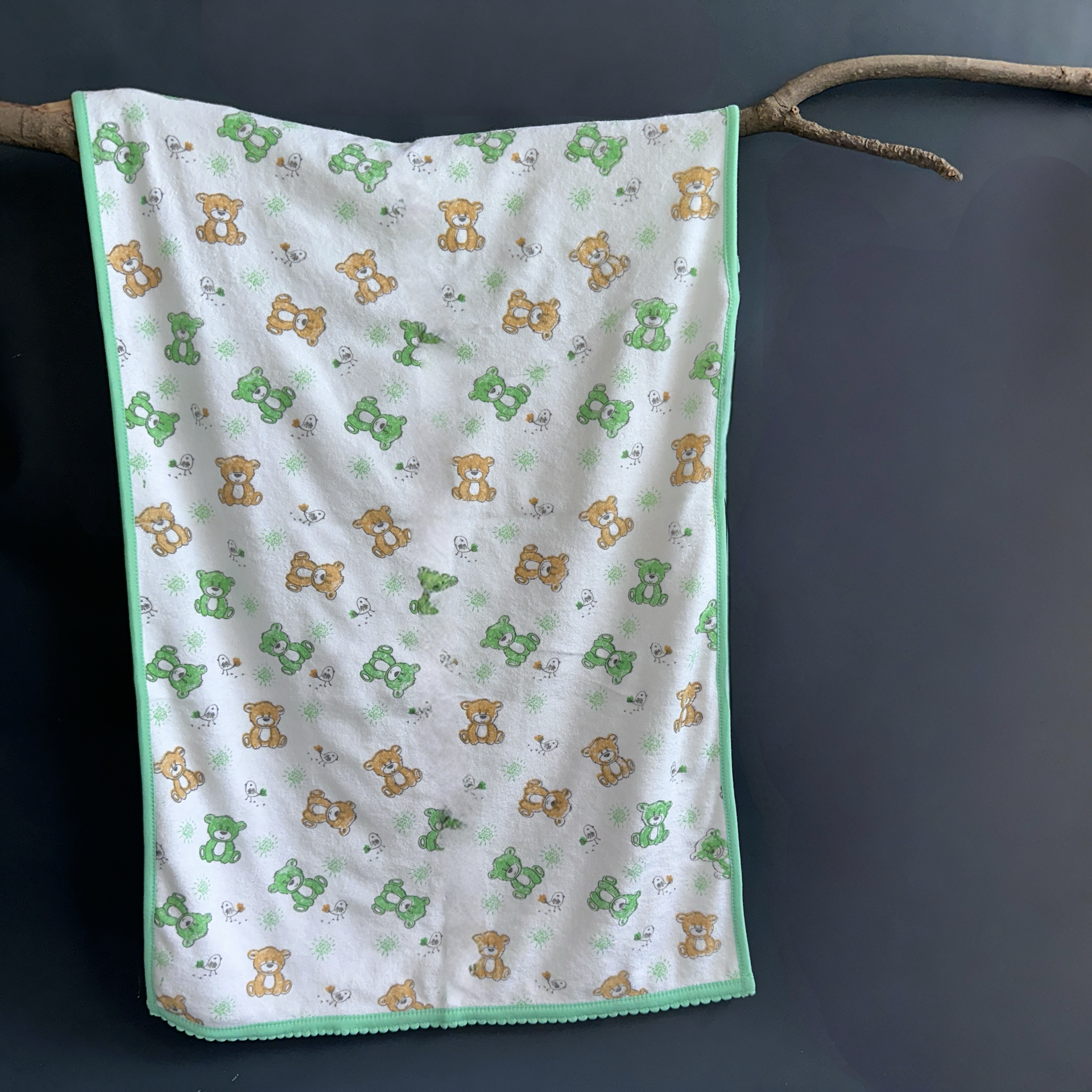 Baby Towel (Double layer Terry)white printed