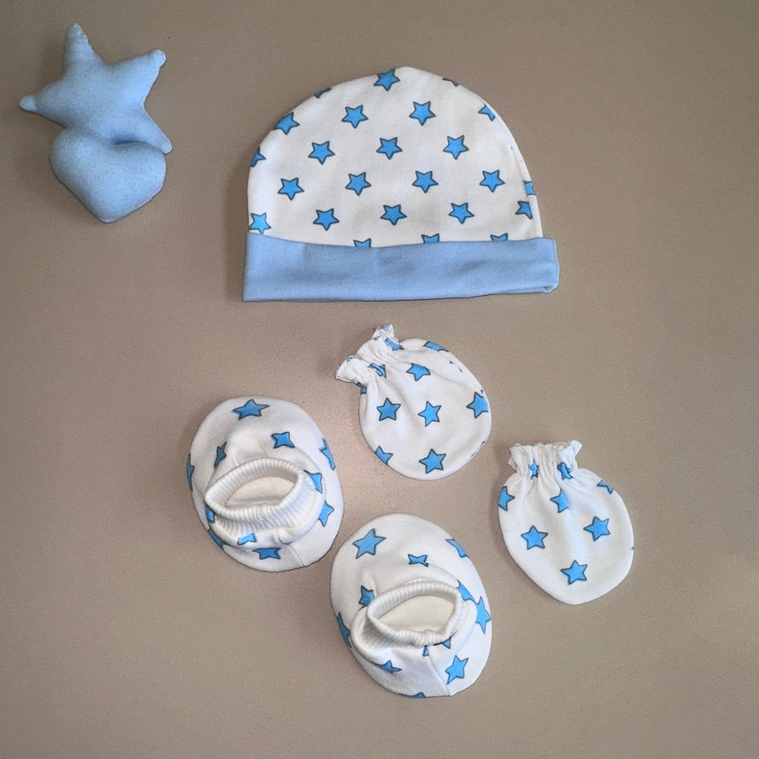 Comfy Essentials: Baby Cap, Booties and Mittens Set