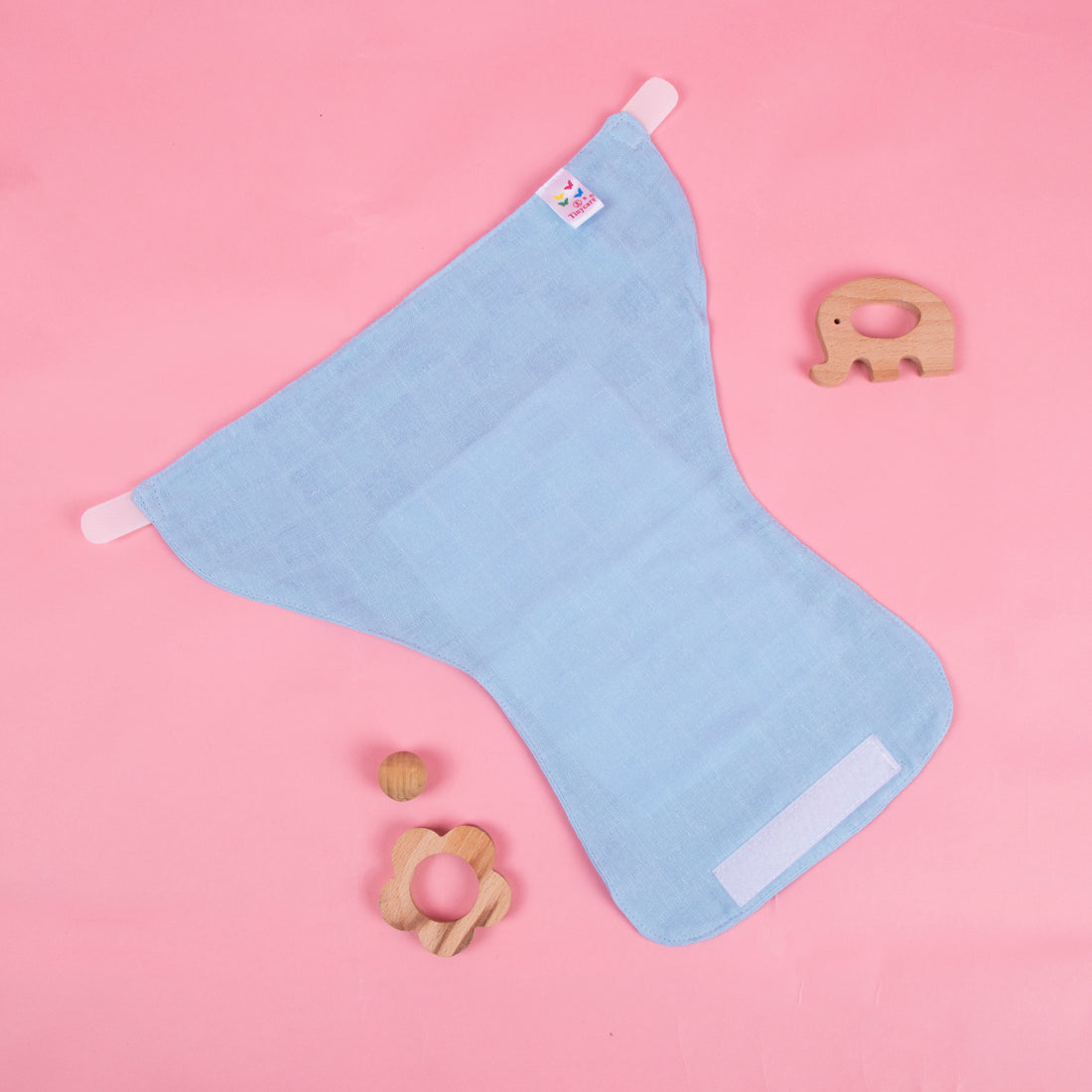 100% Pure Muslin Nappies With Velcro Closure - Pack of 5