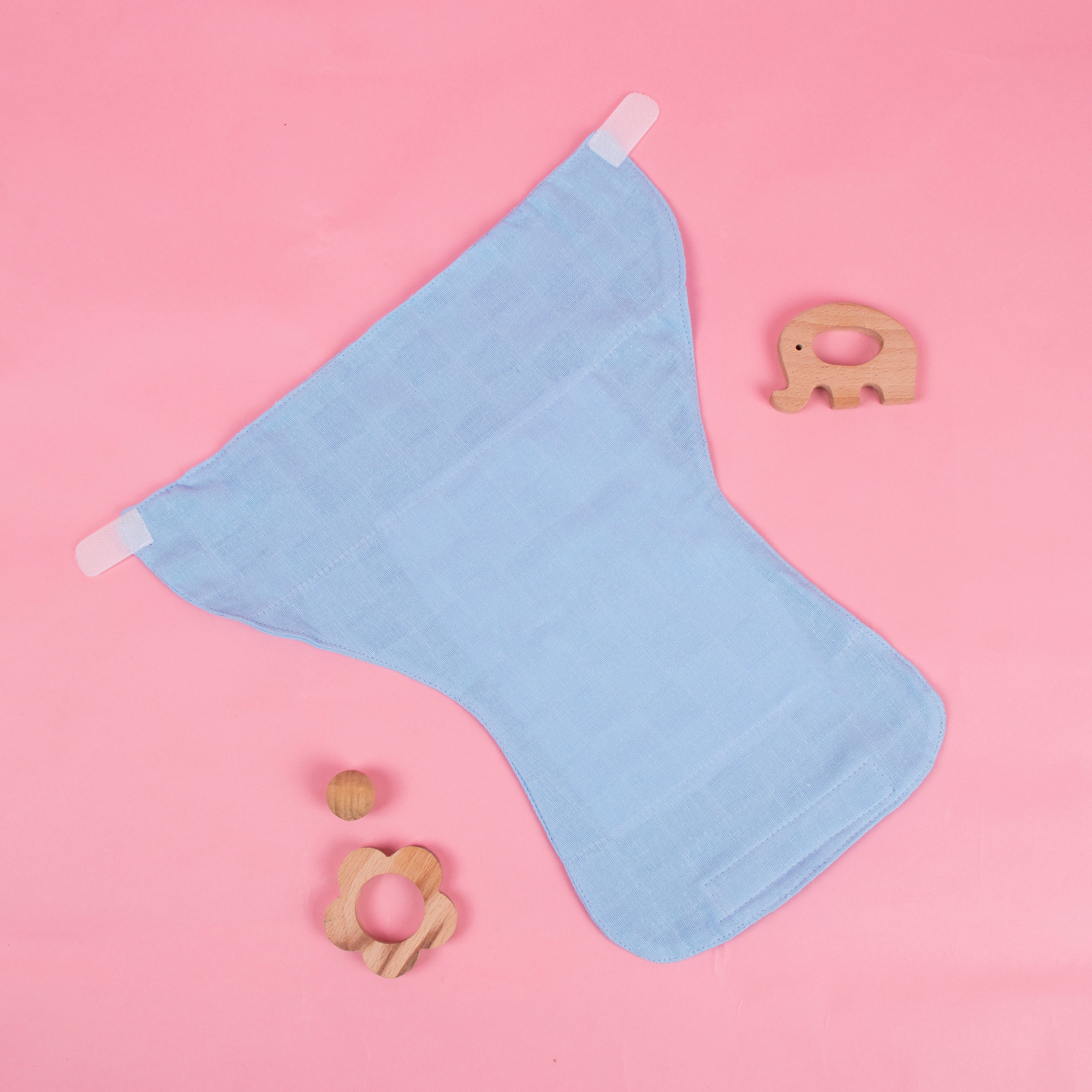 100% Pure Muslin Nappies With Velcro Closure - Pack of 5