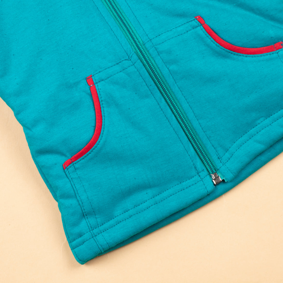 Green & Red Baby Giraffe Hoodie With Zipper