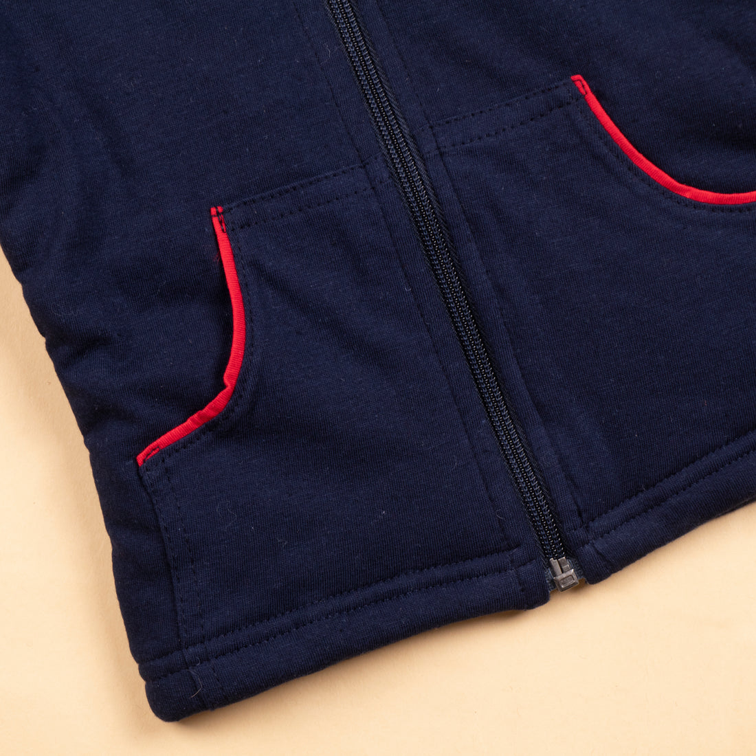 Red & Black Baby Hoodie With Zipper and Lion Print