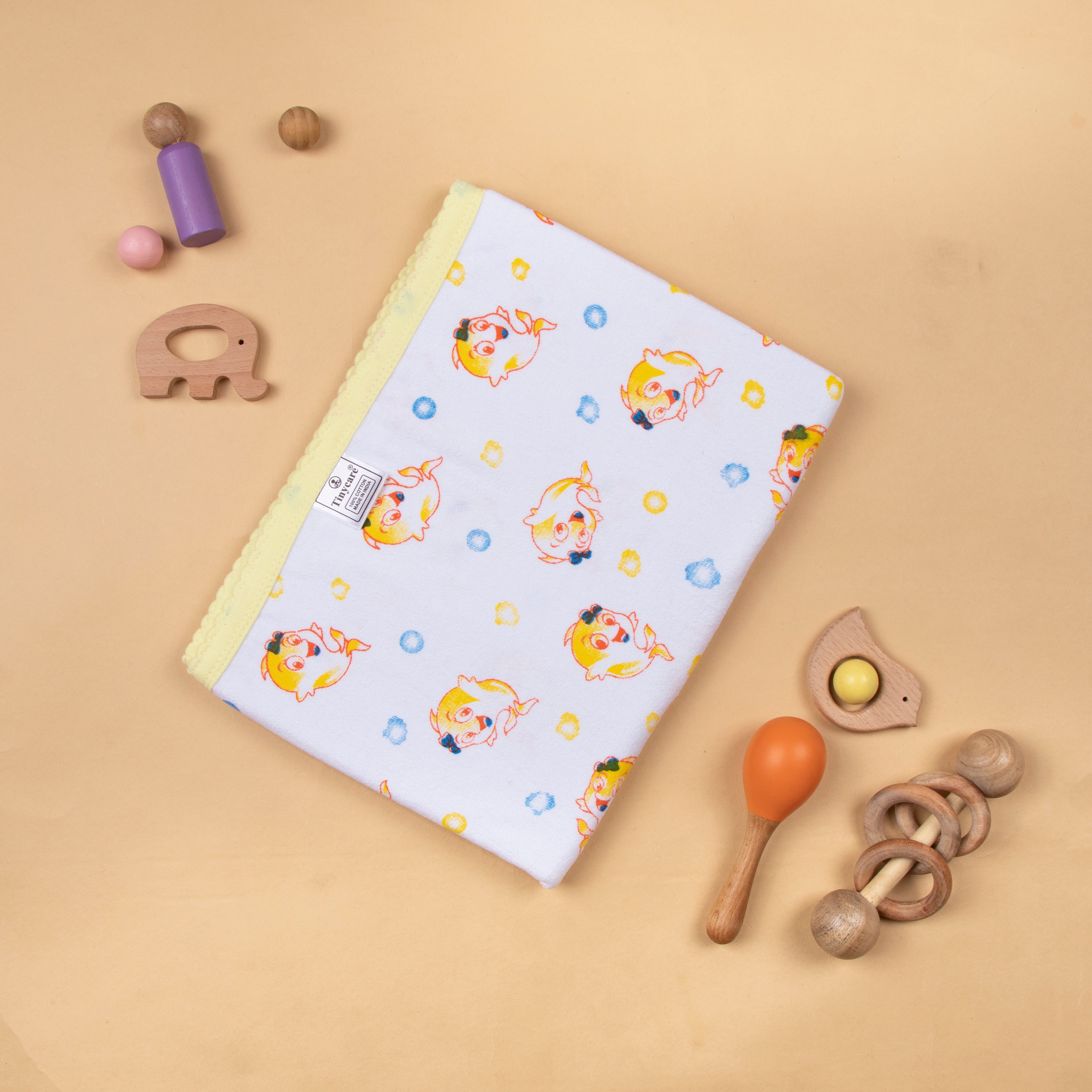 Baby Towel (Double layer Terry)white printed