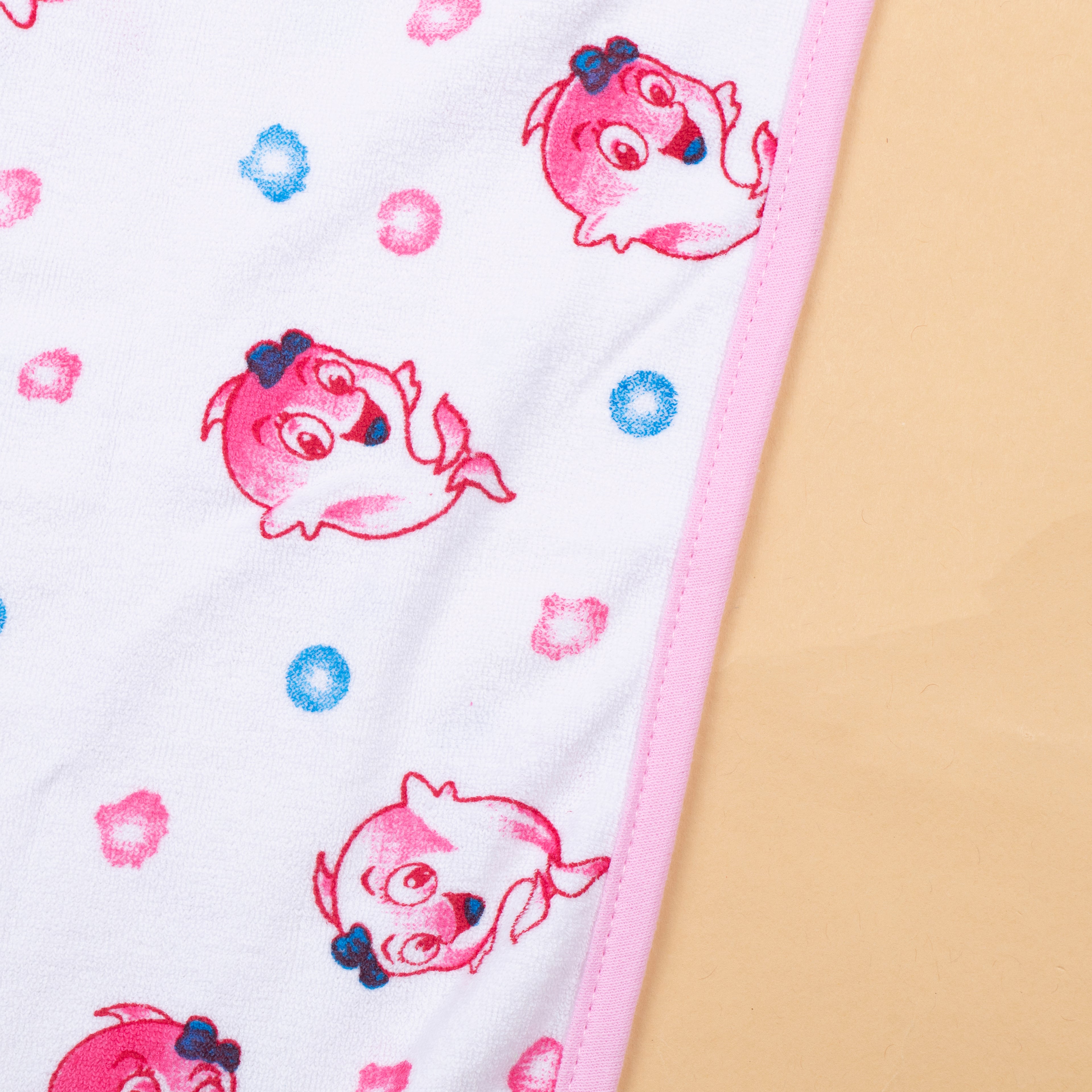 Baby Towel (Double layer Terry)white printed