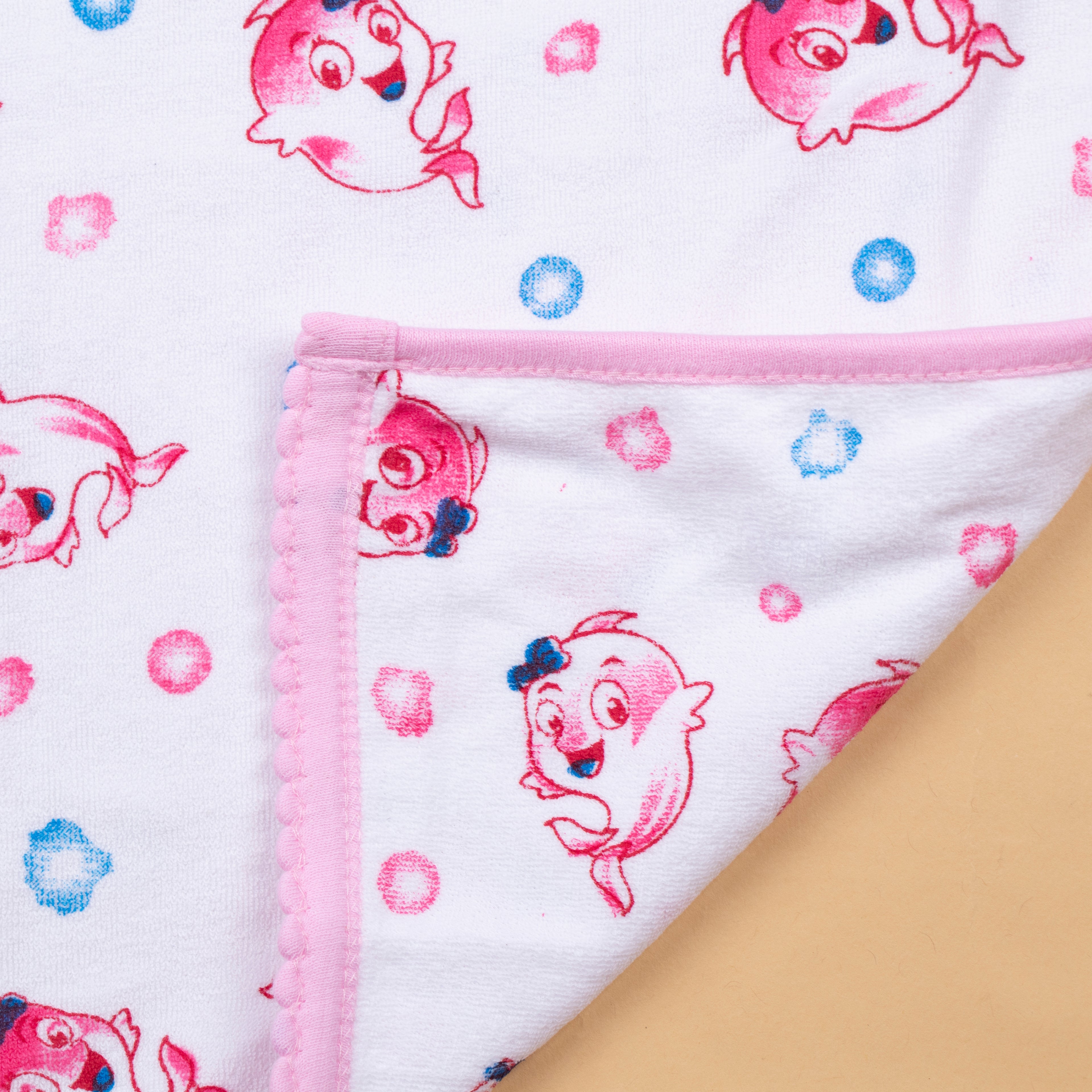 Baby Towel (Double layer Terry)white printed