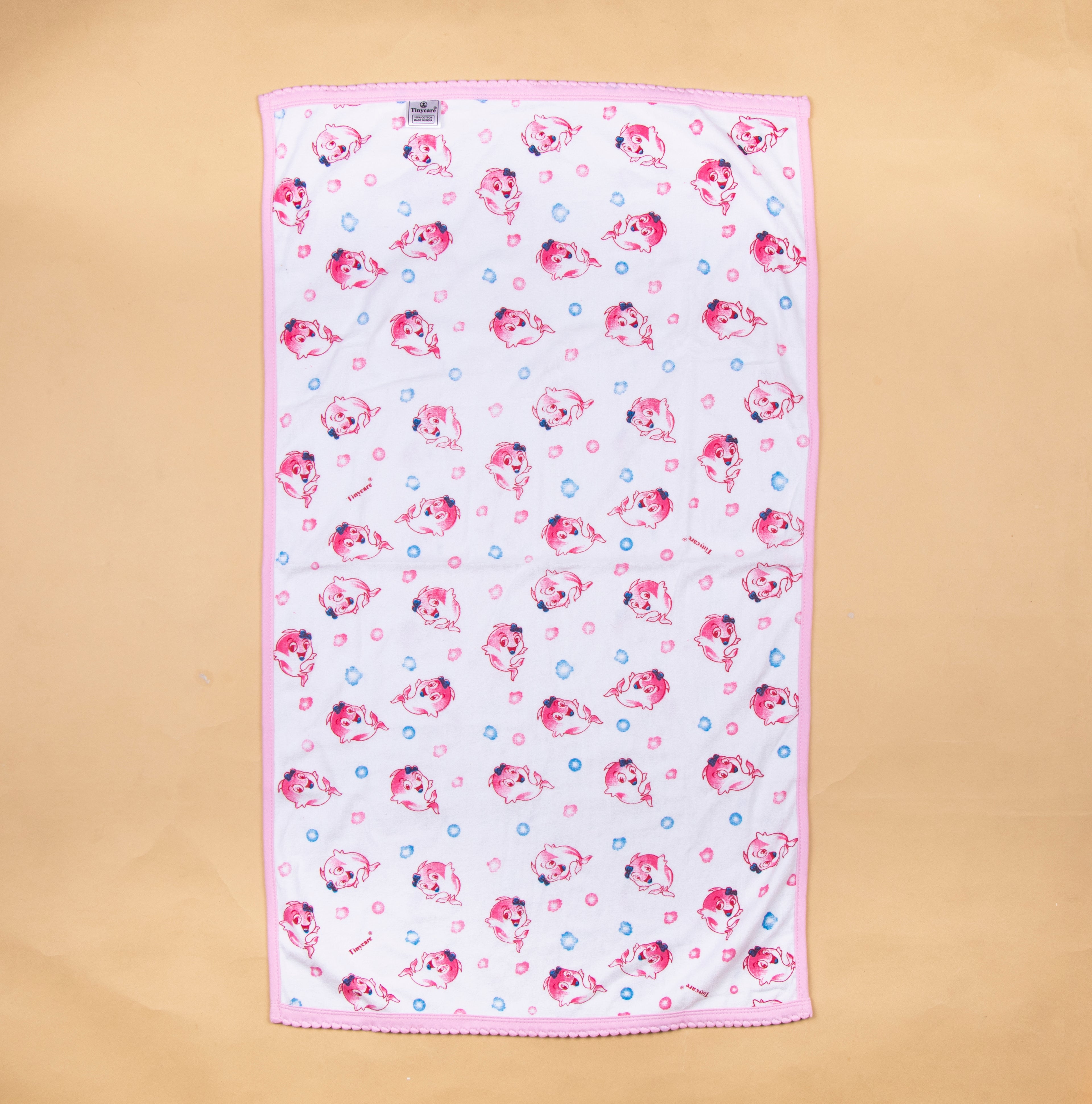 Baby Towel (Double layer Terry)white printed