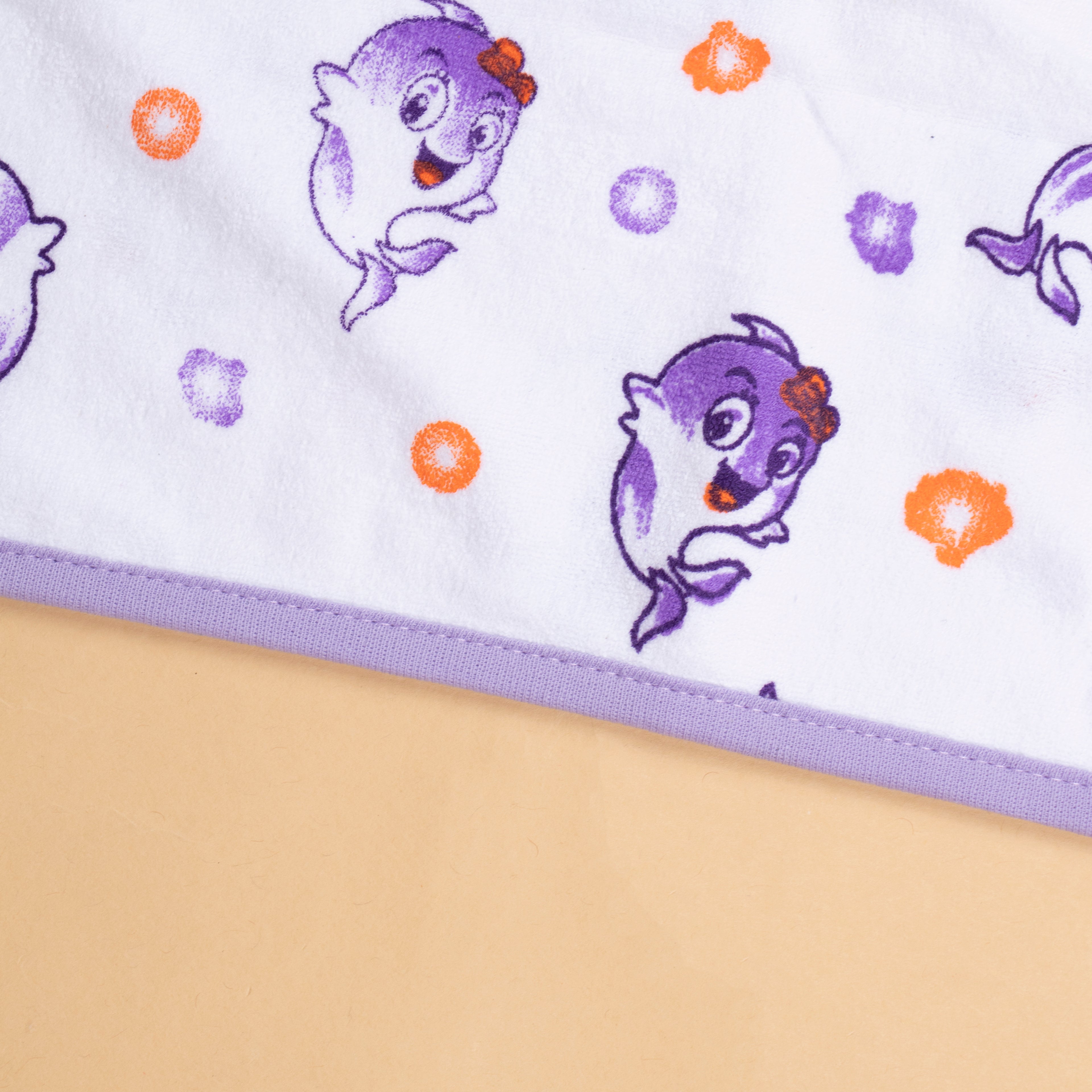 Baby Towel (Double layer Terry)white printed