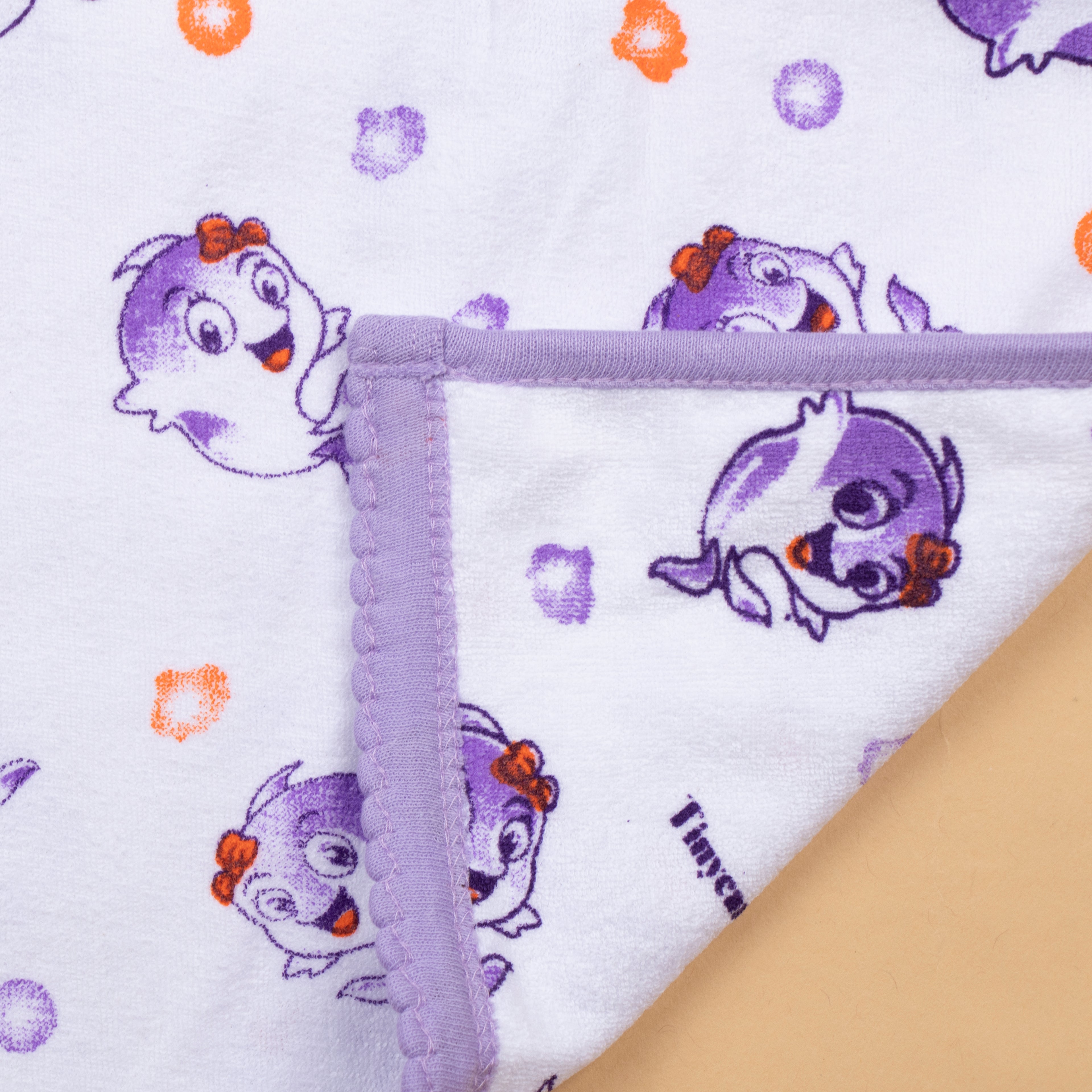 Baby Towel (Double layer Terry)white printed