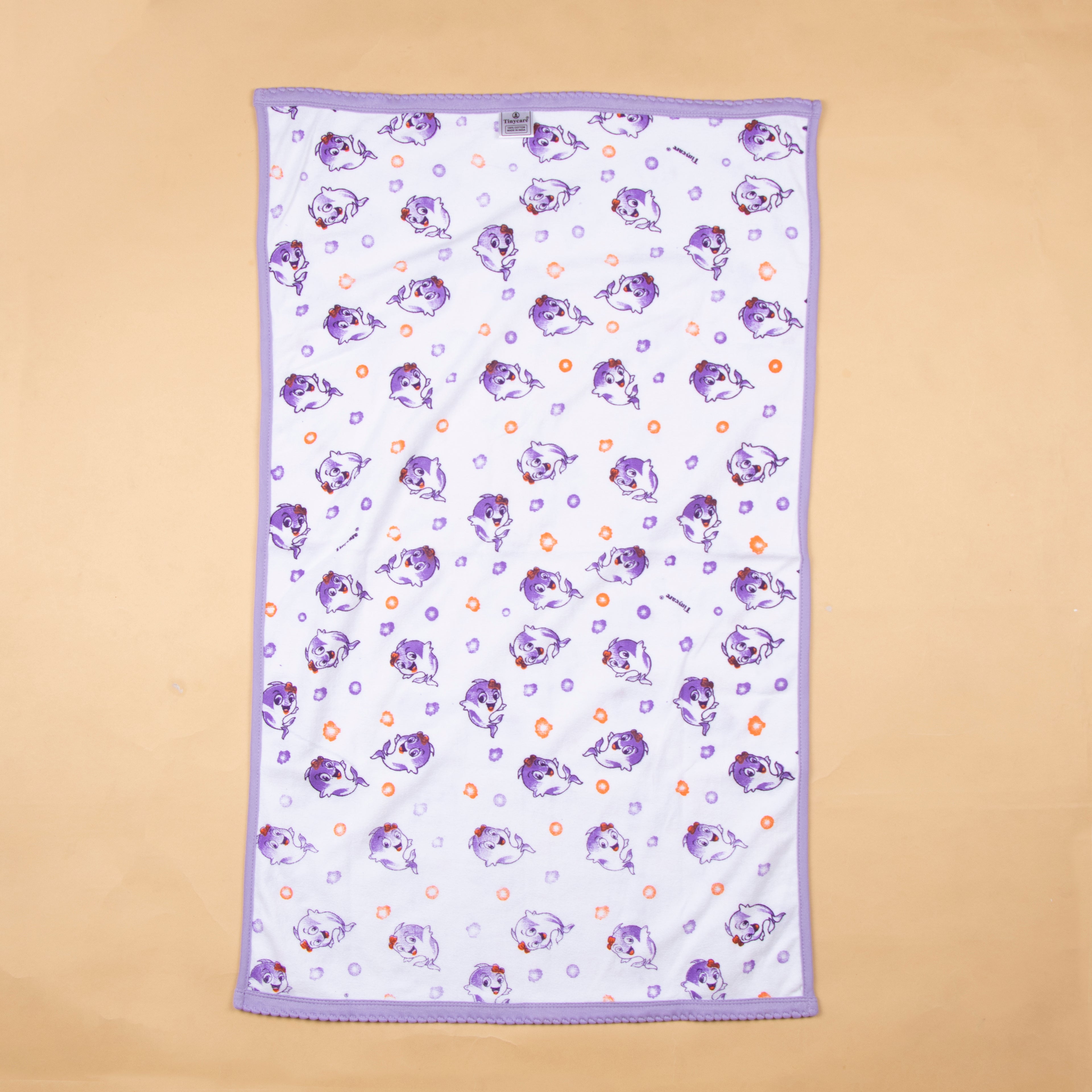 Baby Towel (Double layer Terry)white printed