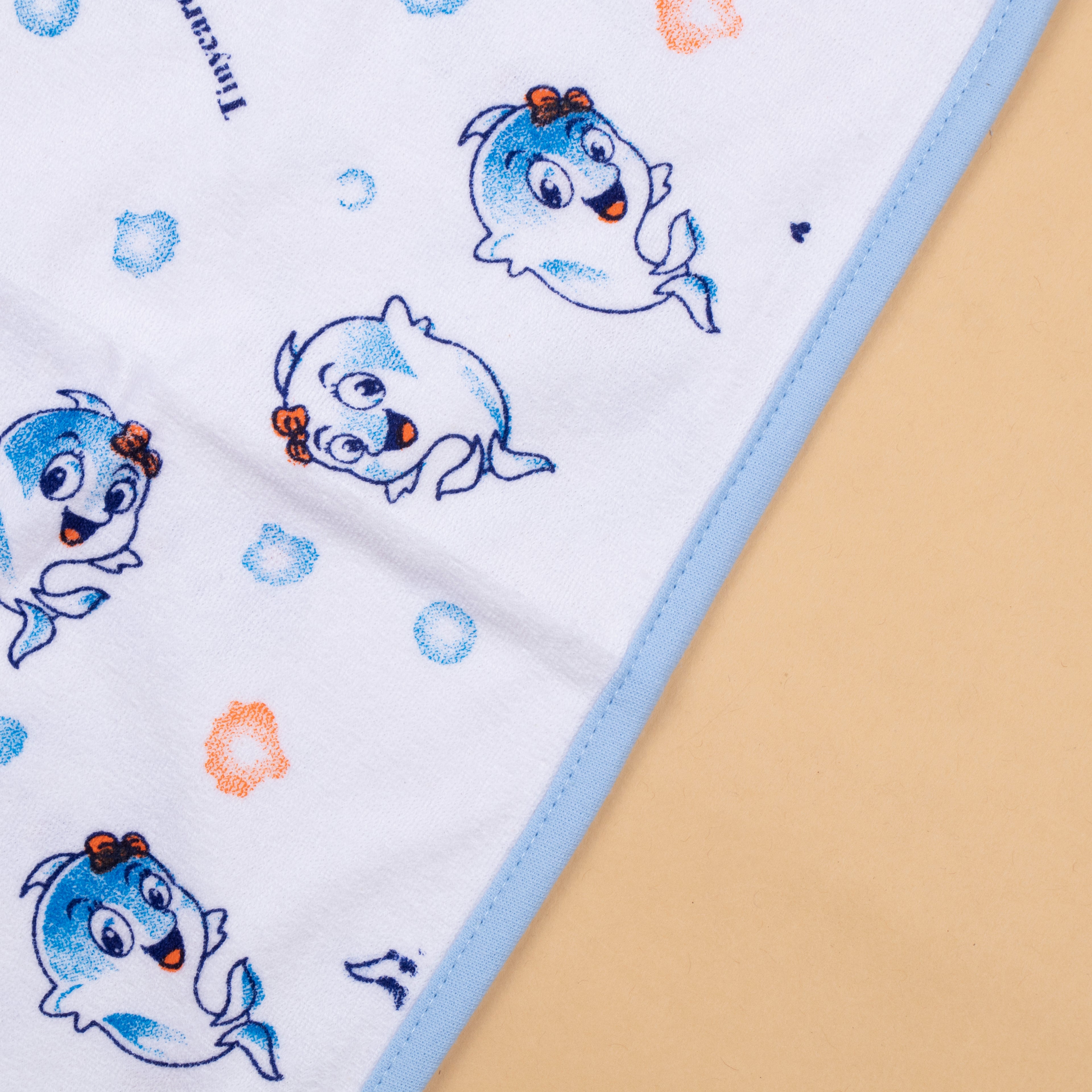 Baby Towel (Double layer Terry)white printed