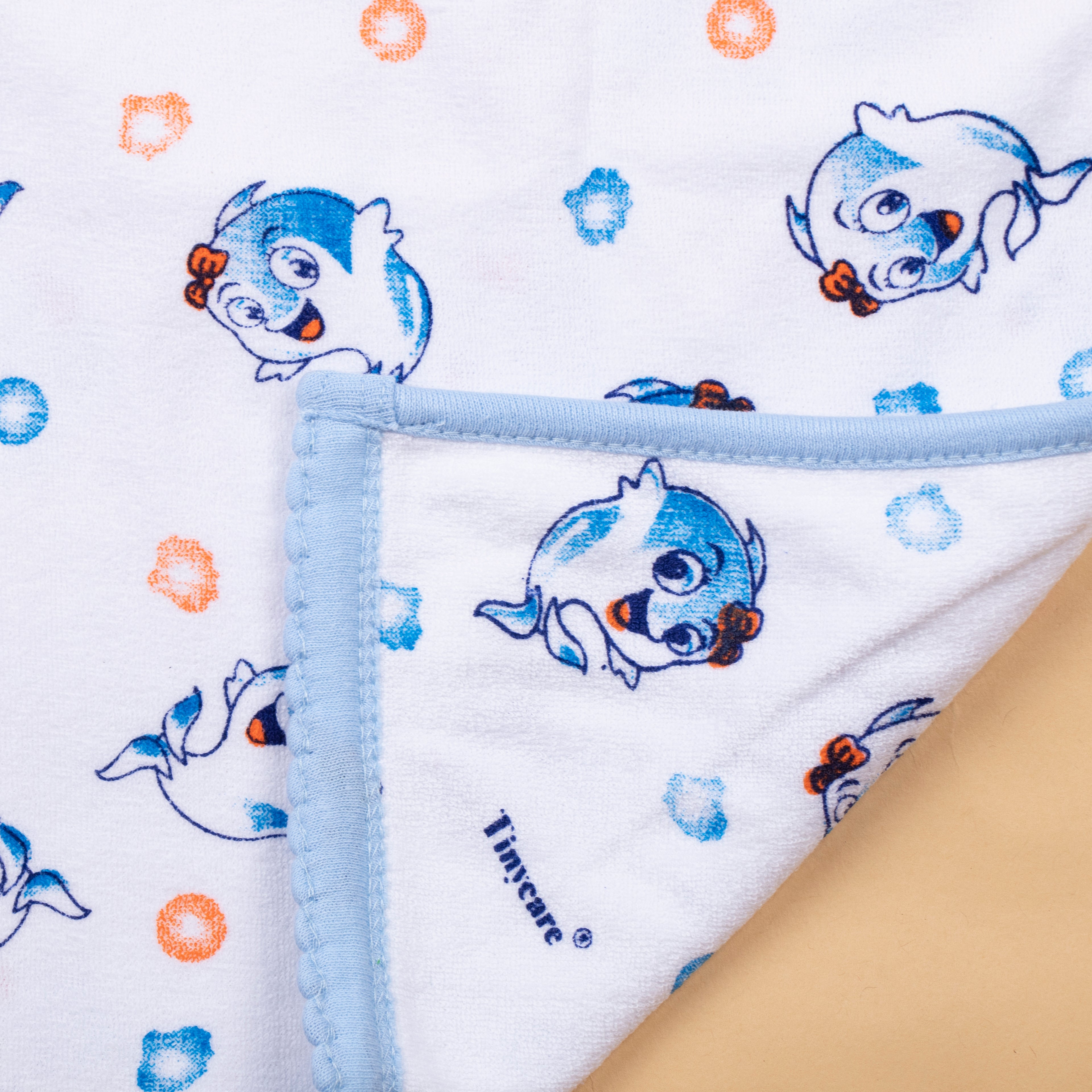 Baby Towel (Double layer Terry)white printed