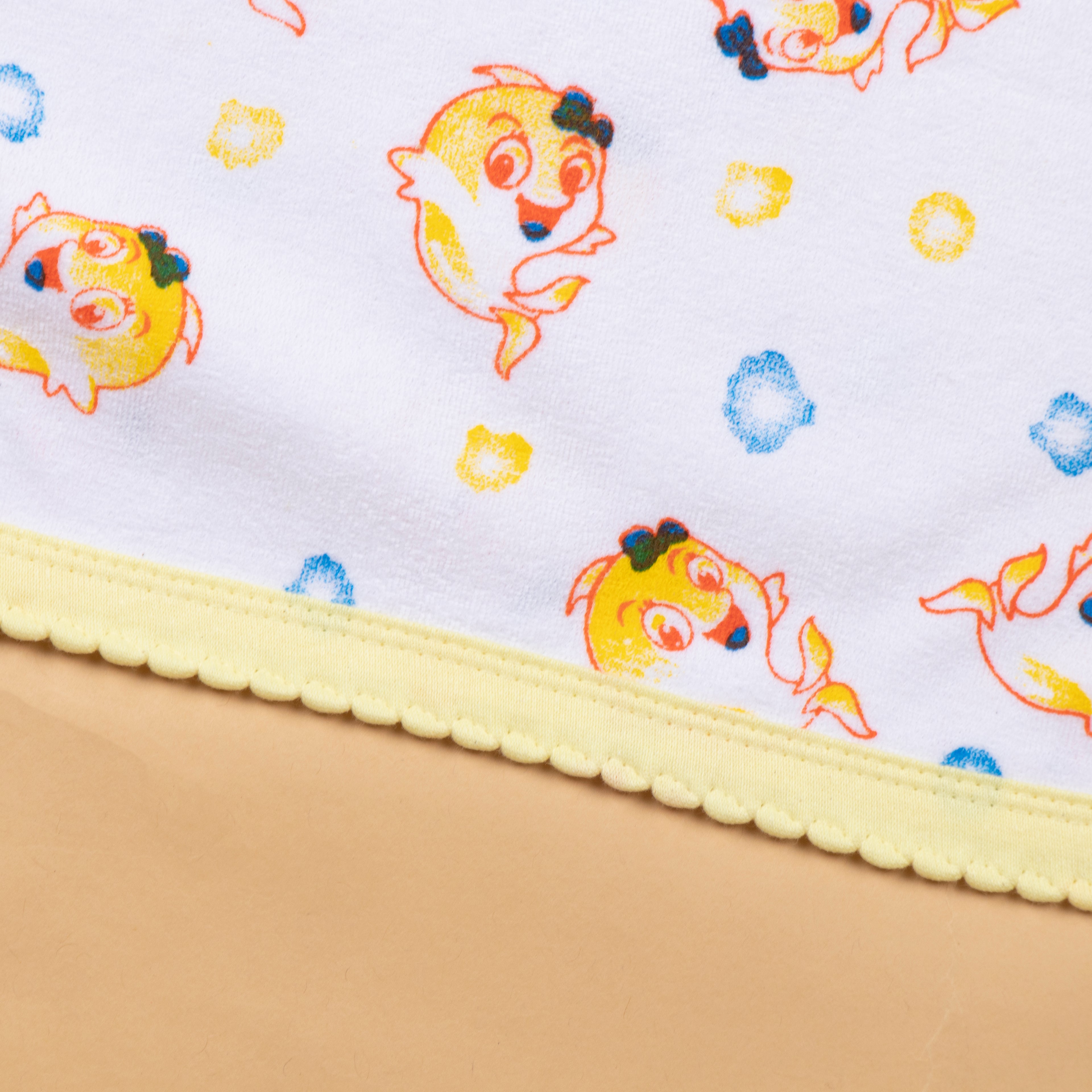 Baby Towel (Double layer Terry)white printed
