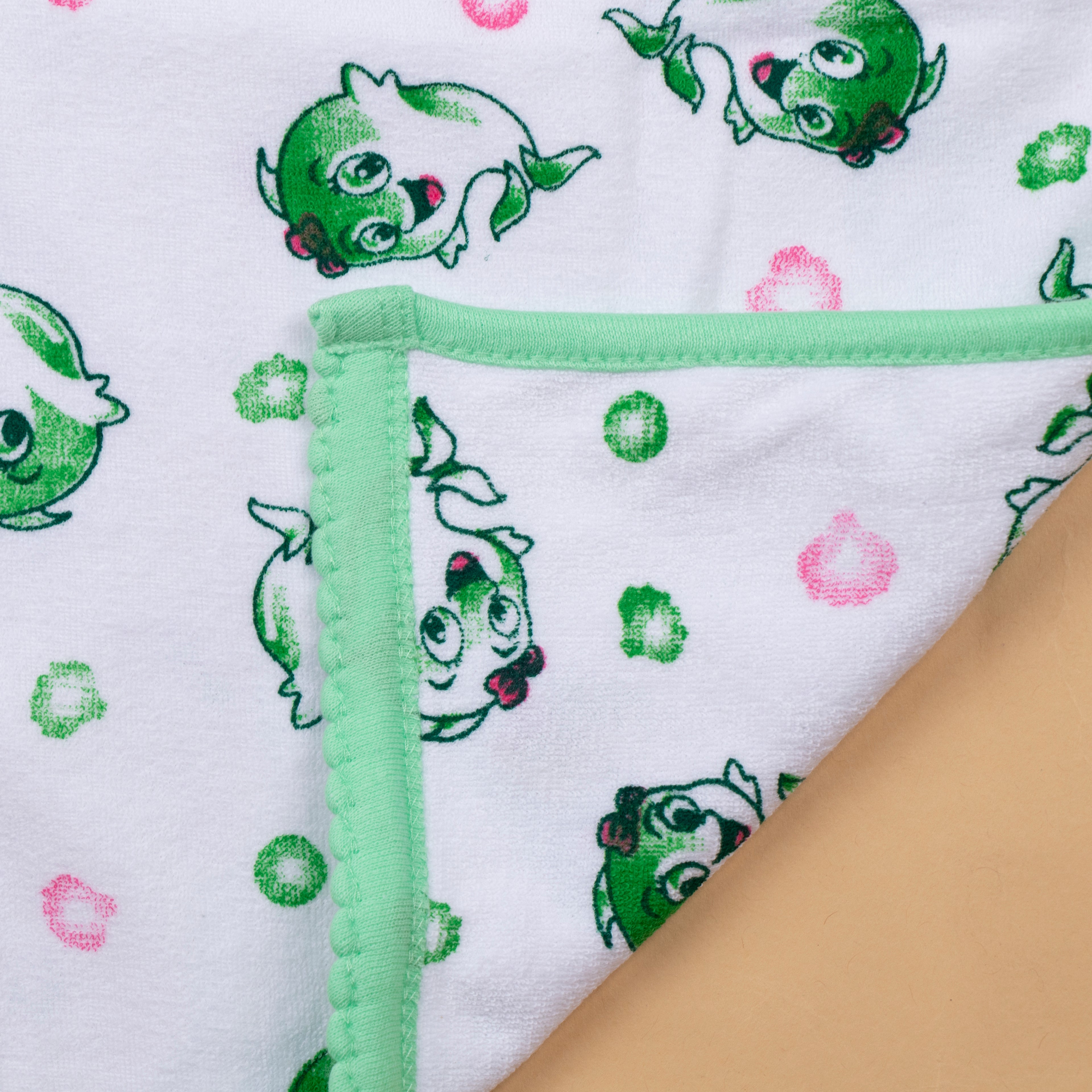 Baby Towel (Double layer Terry)white printed