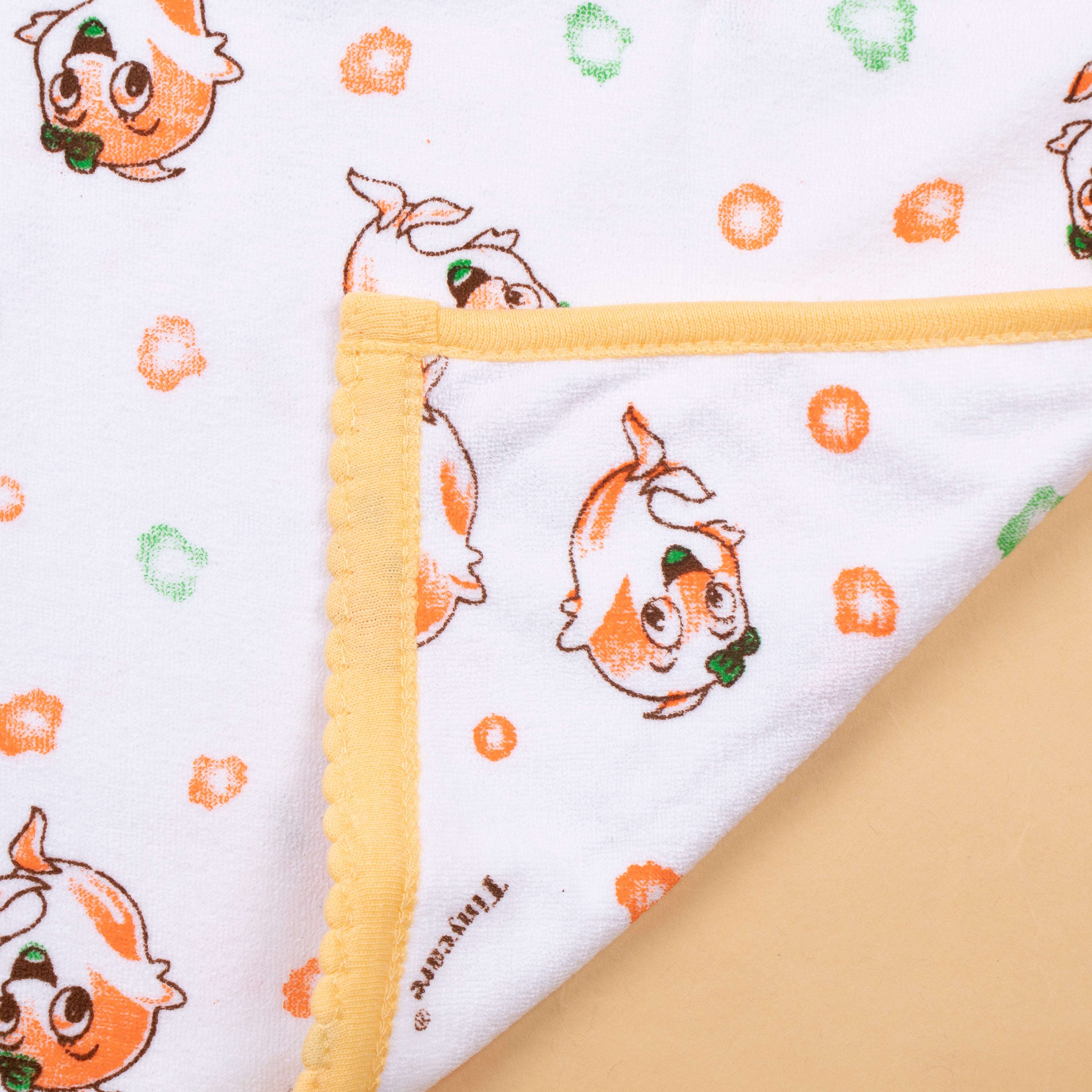 Baby Towel (Double layer Terry)white printed