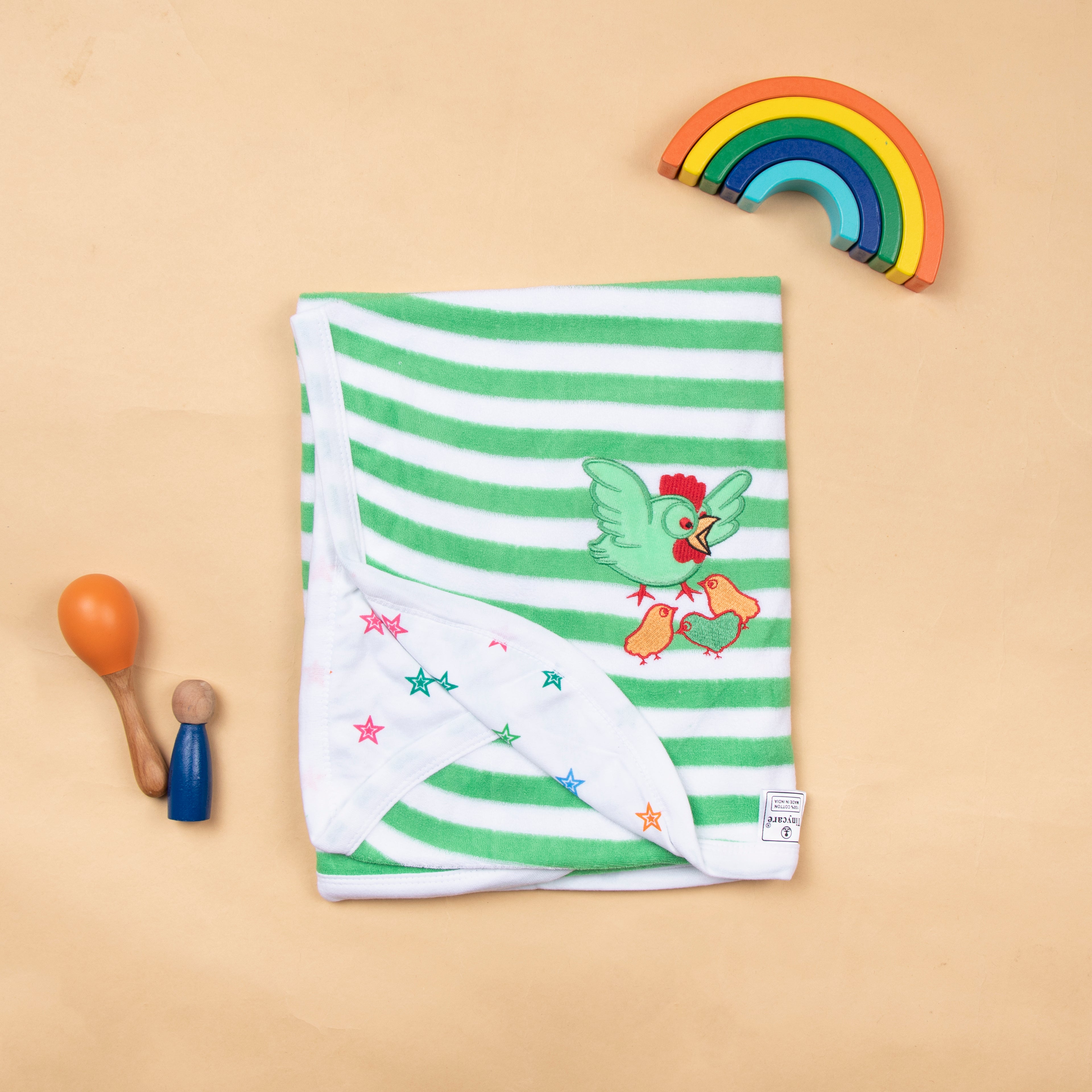 Baby Towel Terry Knitted Stripes
