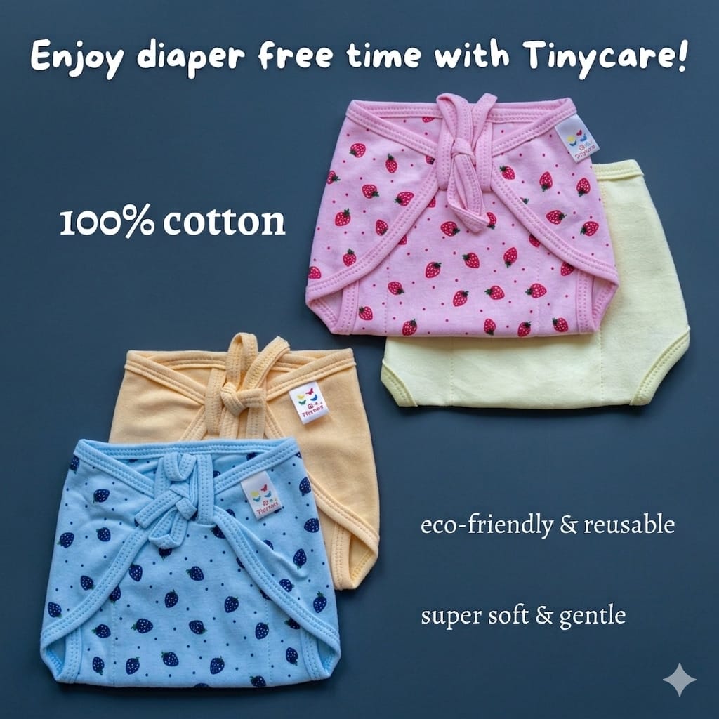 Tinycare Super Soft Knitted Color Printed Basic Langot with strings Cherry Printed