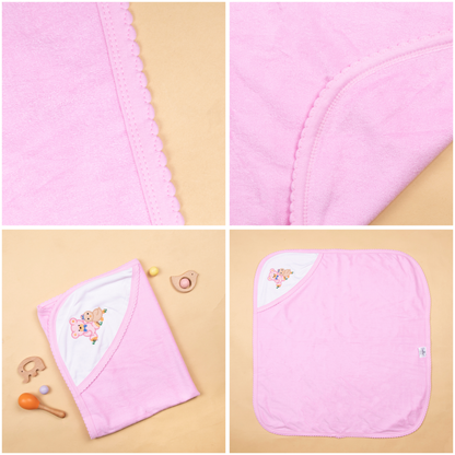 Tinycare soft double terry hooded baby towel