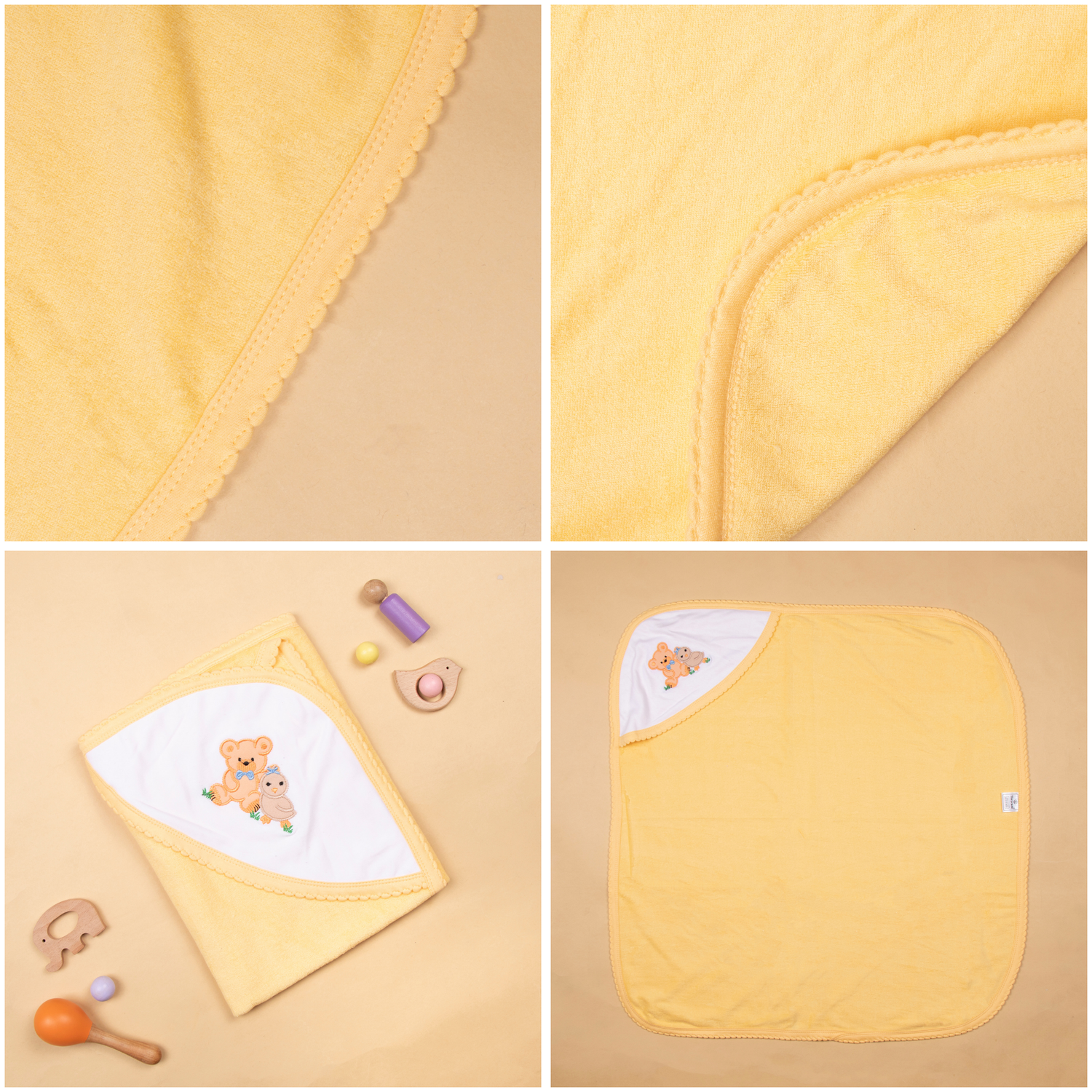 Tinycare soft double terry hooded baby towel