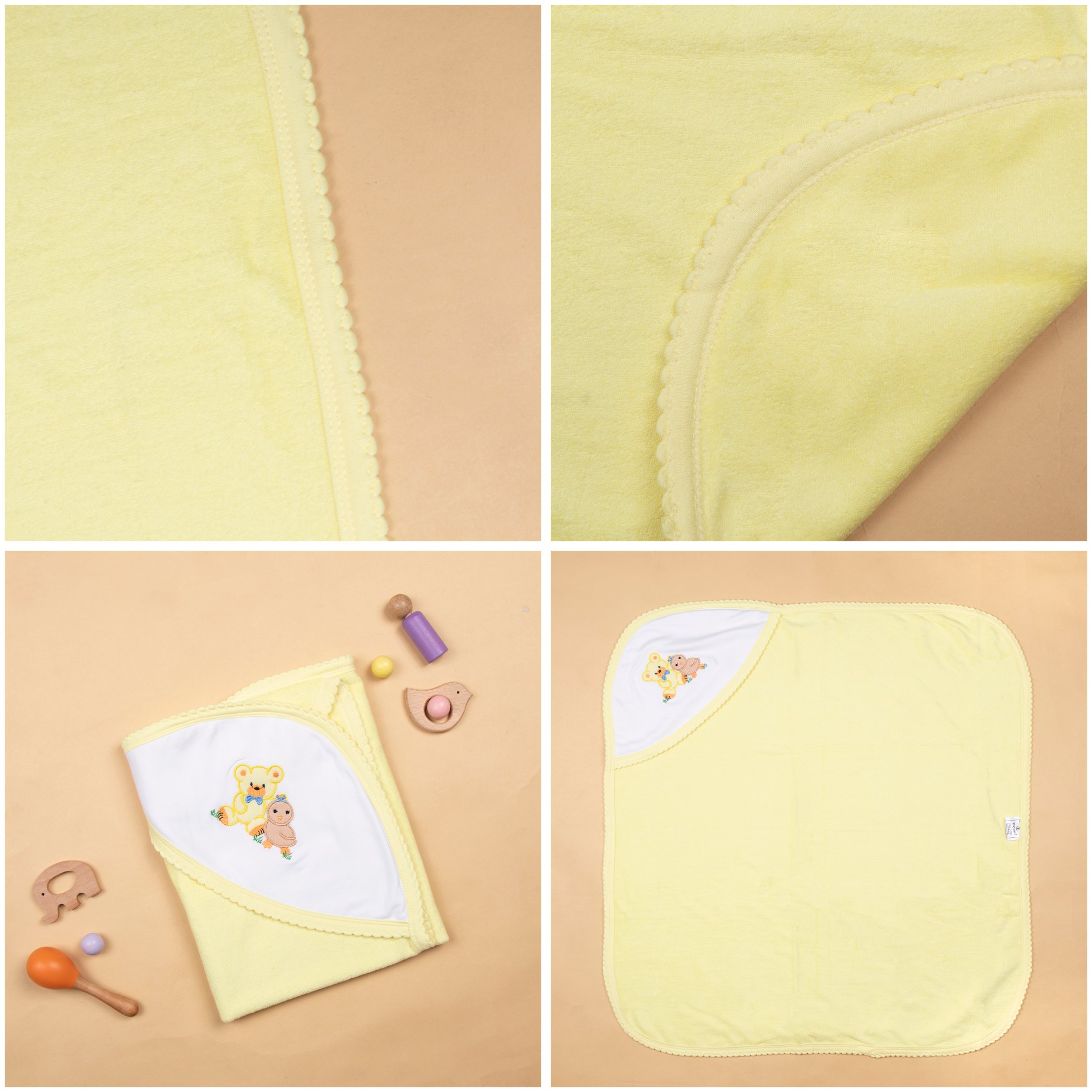 Tinycare soft double terry hooded baby towel