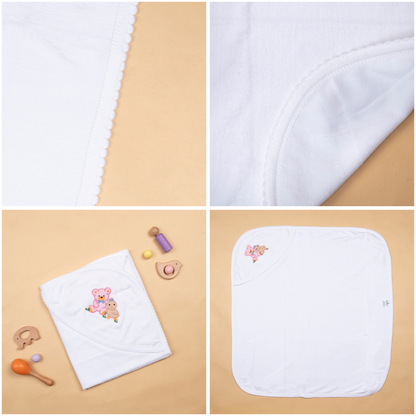 Tinycare soft double terry hooded baby towel