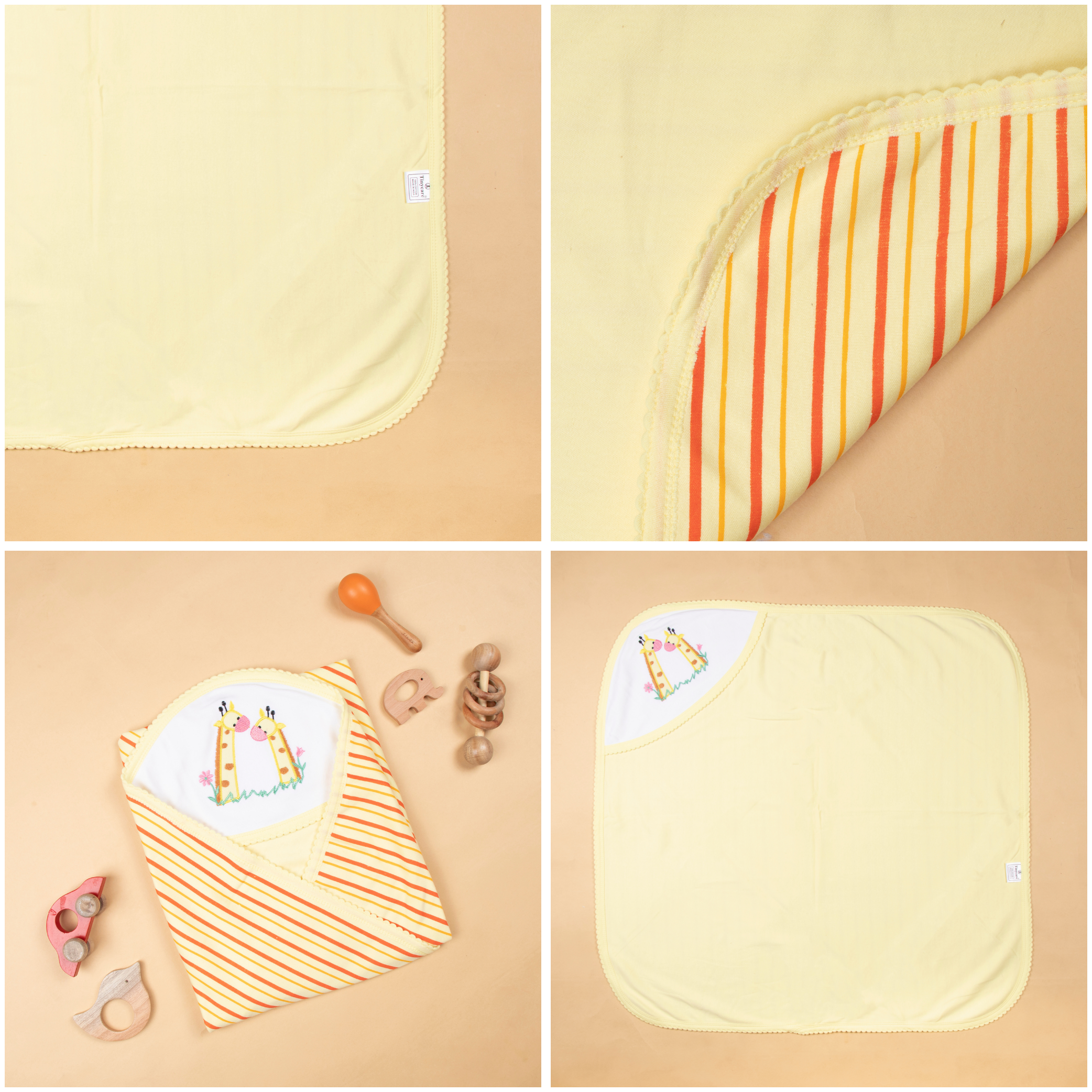 Baby Hooded Towel Interlock Stripes