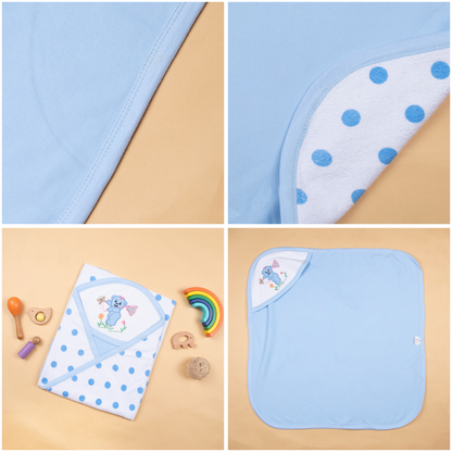 Baby hooded towel terry polka dots