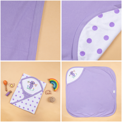 Baby hooded towel terry polka dots