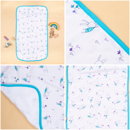 Baby Towel Muslin White Printed