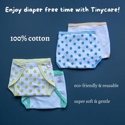 Tinycare Super Soft Knitted Star Print Basic Langot with Velcro