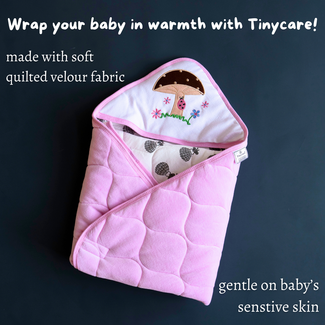 Tinycare Quilted Velour Comfort Baby Wrapper