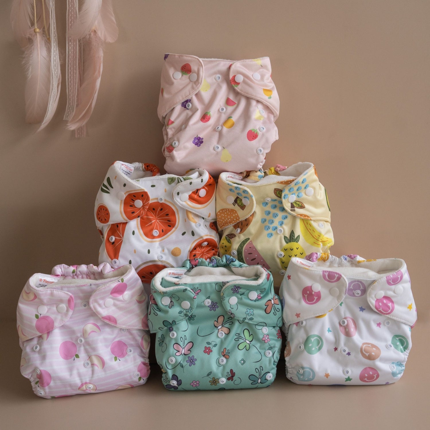 Tinycare Premium Peachy Pink All-Night Cloth Diaper