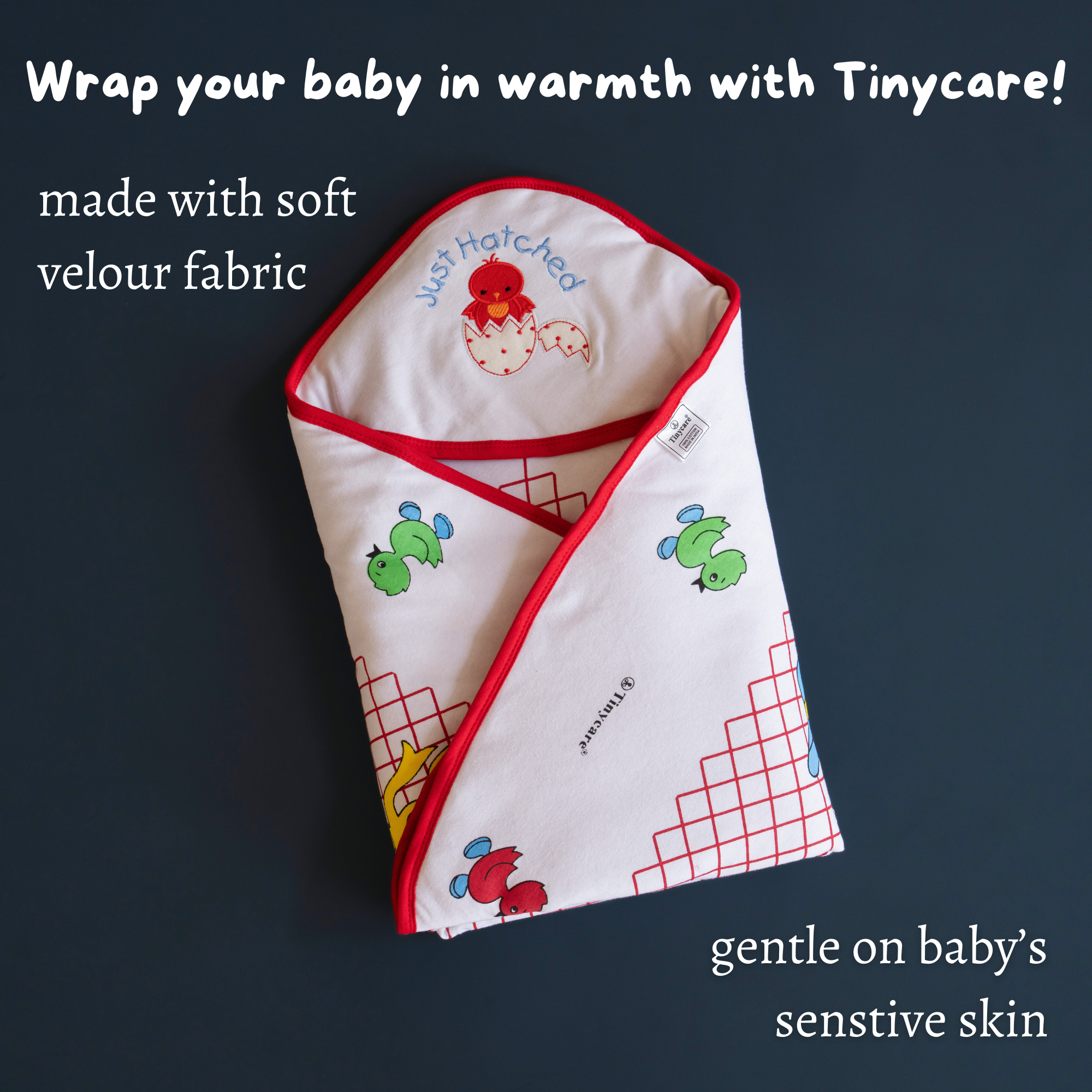 Tinycare Hooded Cute Print Baby Wrapper