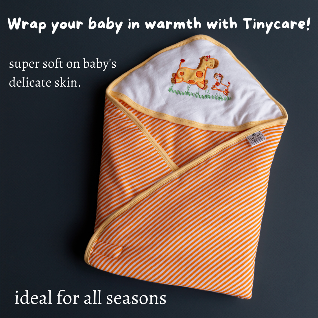 Tinycare Warm Striped Printed Baby Wrapper