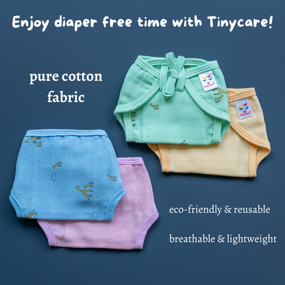 Tinycare Giraffe Print &amp; Solid Muslin Basic Langot with Strings