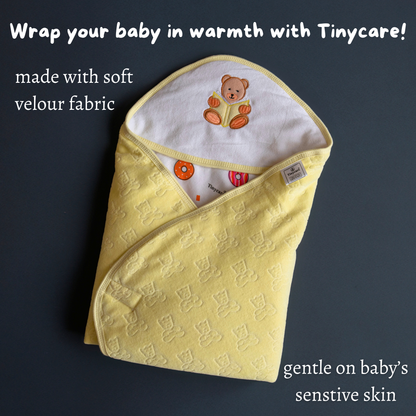 Tinycare Hooded Donut Print Cotton Baby Wrapper