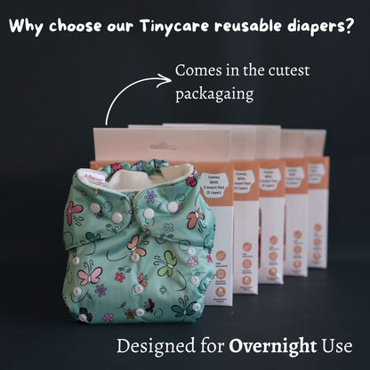 Tinycare Premium Peachy Pink All-Night Cloth Diaper