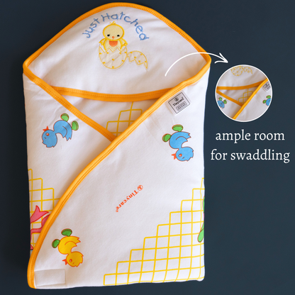 Tinycare Hooded Cute Print Baby Wrapper