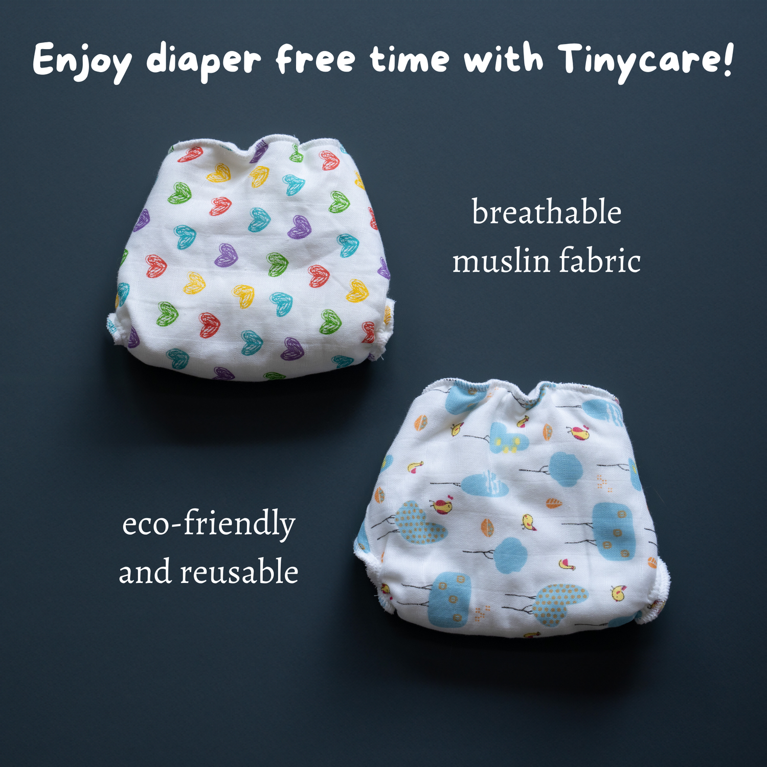 Tinycare Premium High Absorbent Dry Touch Muslin Nappy (Pack of 3)